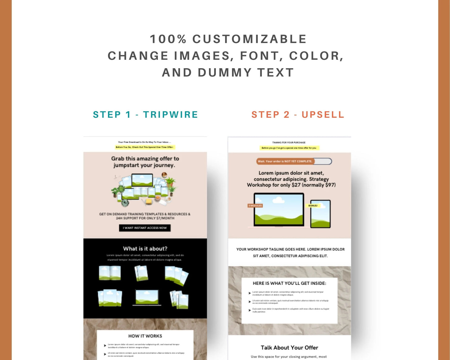 Boho Membership 2-Step Tripwire Sales Funnel in Canva