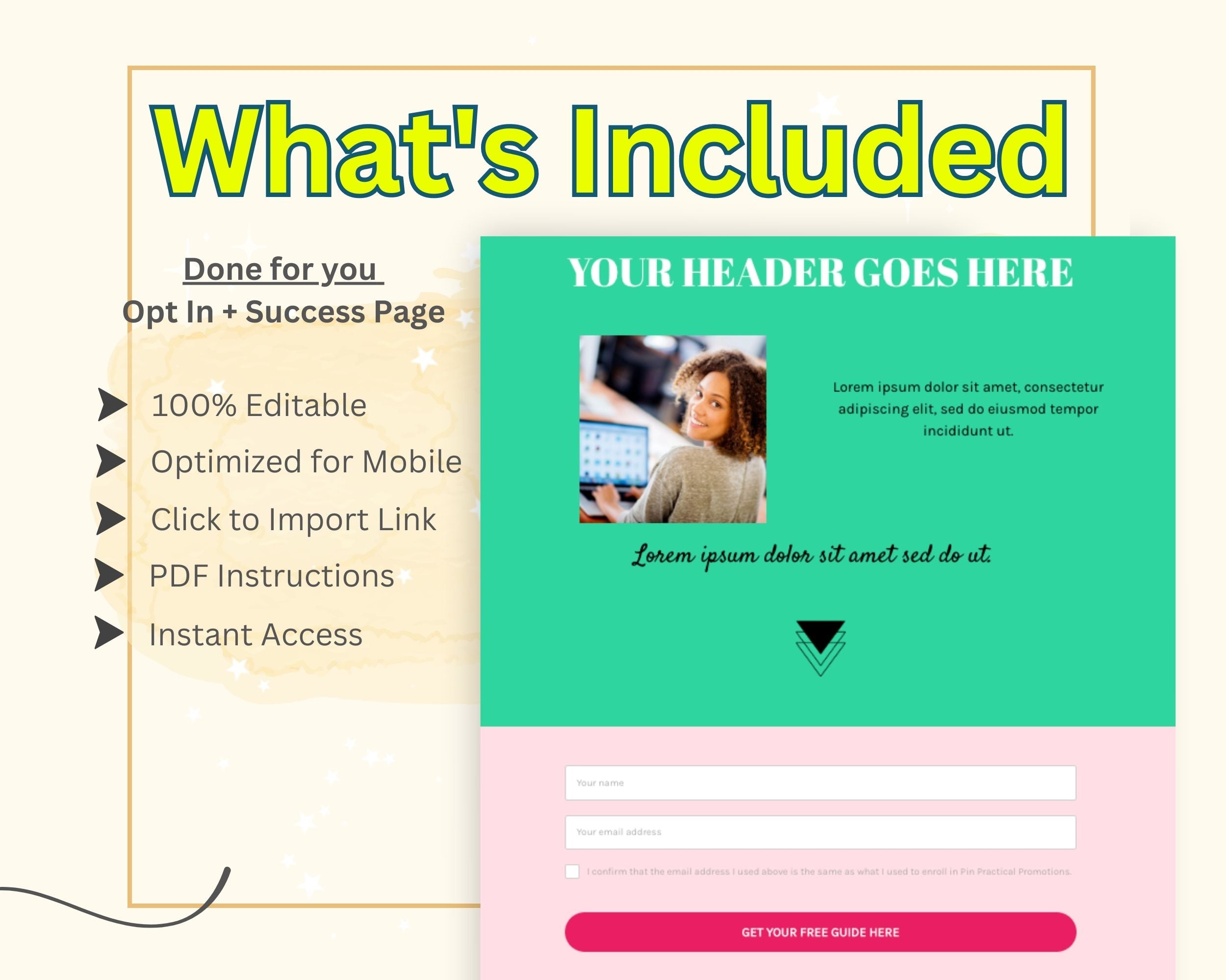 Colorful ThriveCart Opt-In Page Template