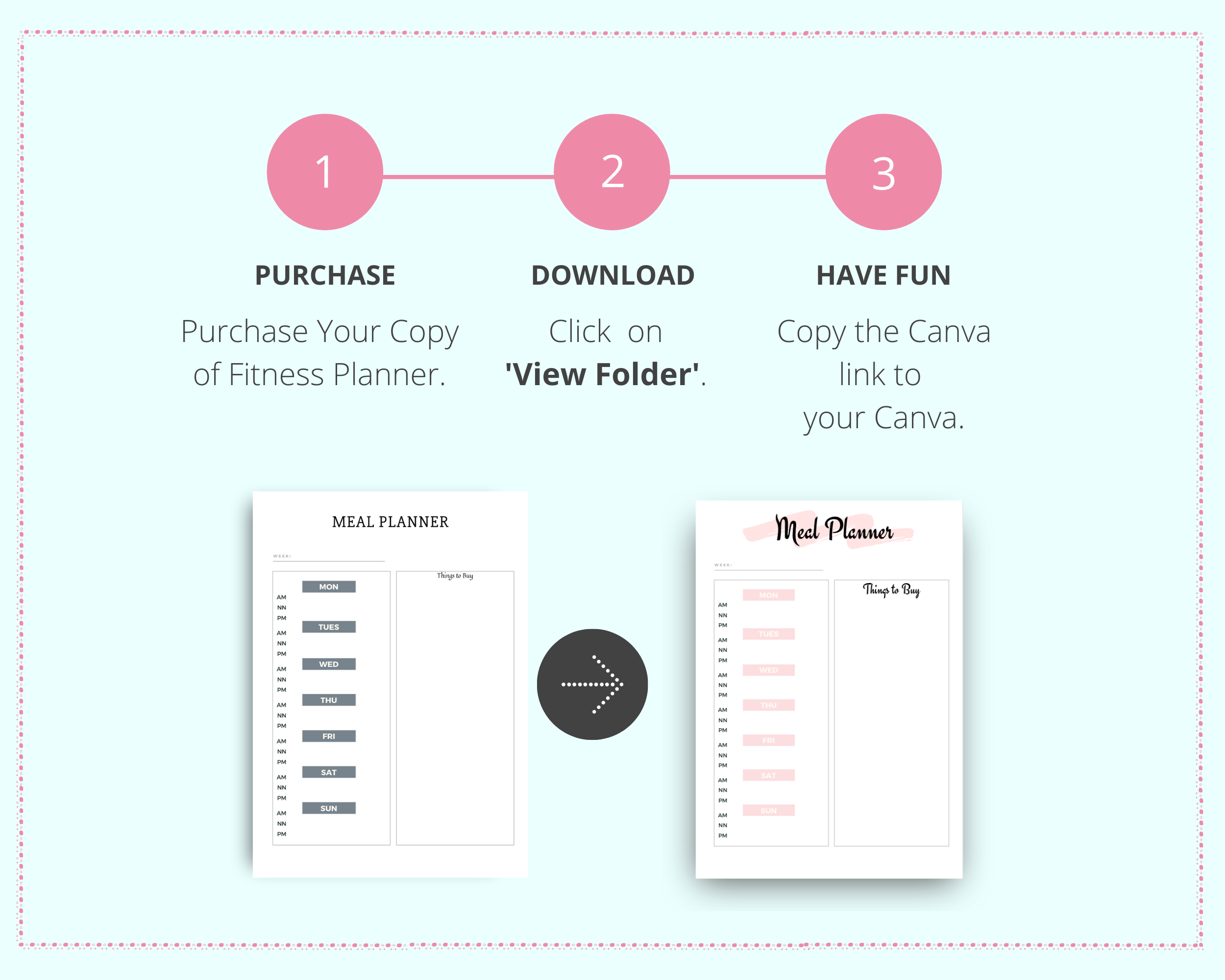 Editable Fitness Planner in Canva | Commercial Use