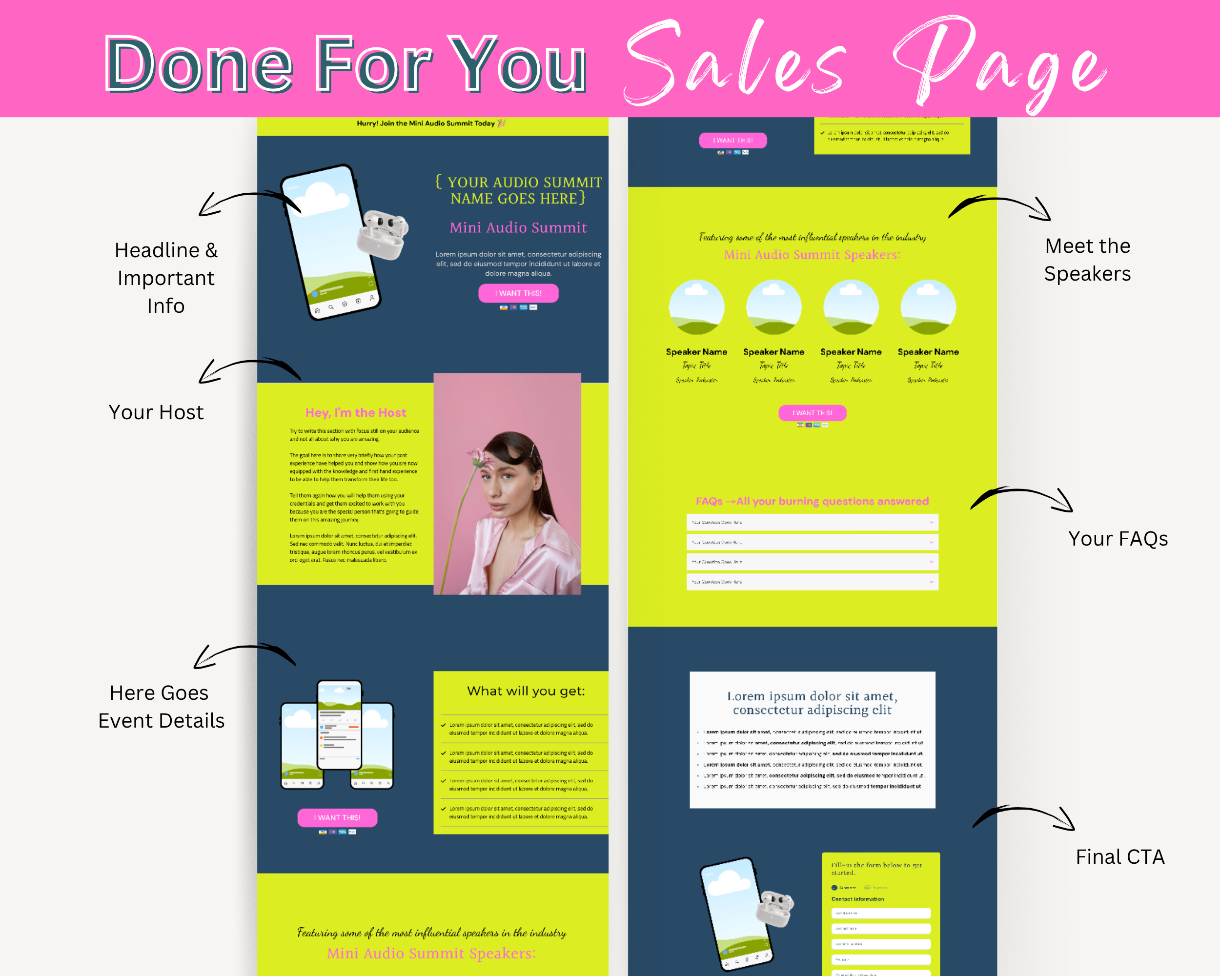 Audio Summit Sales Page Template in ThriveCart