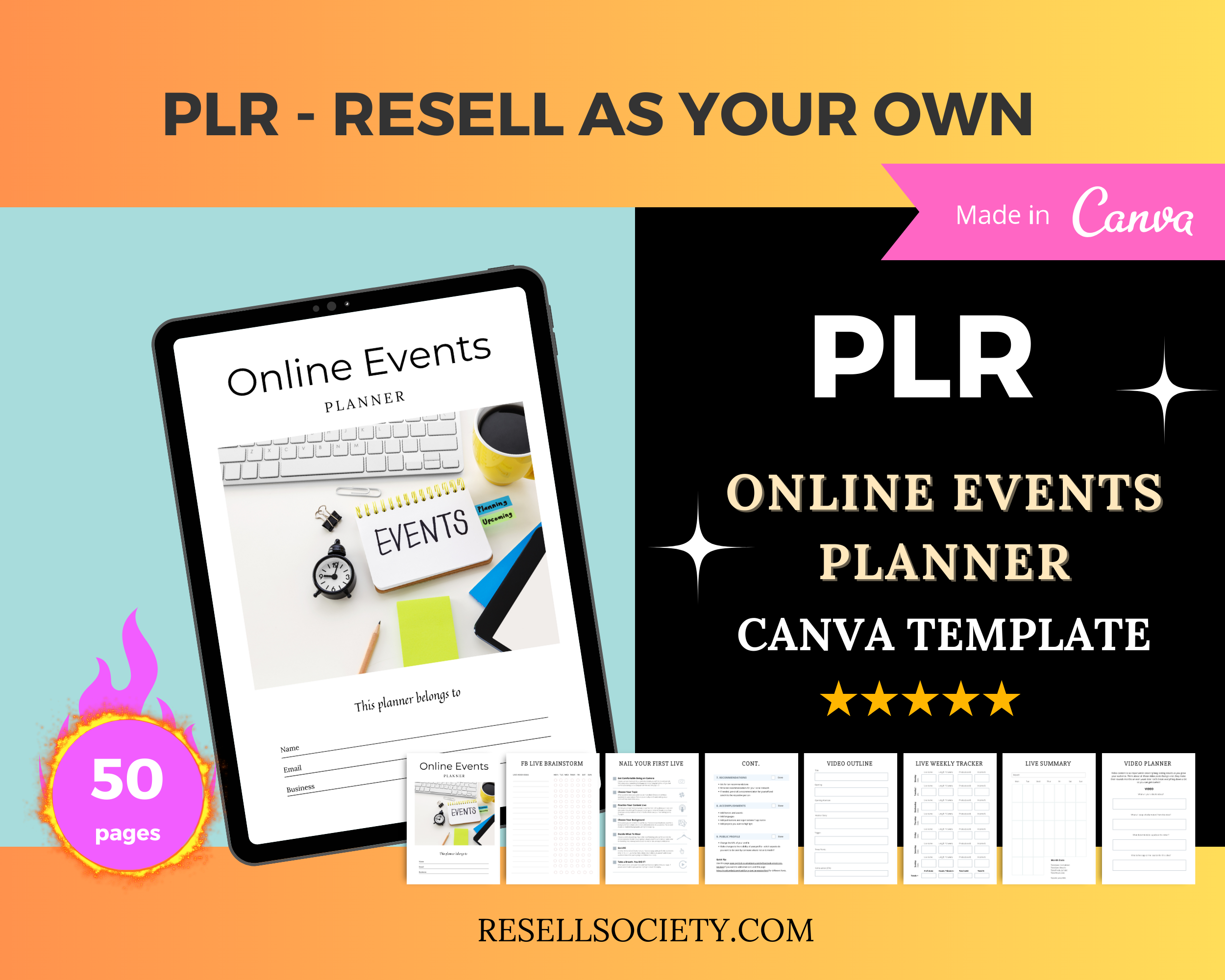 Editable Online Event Planner in Canva | Commercial Use