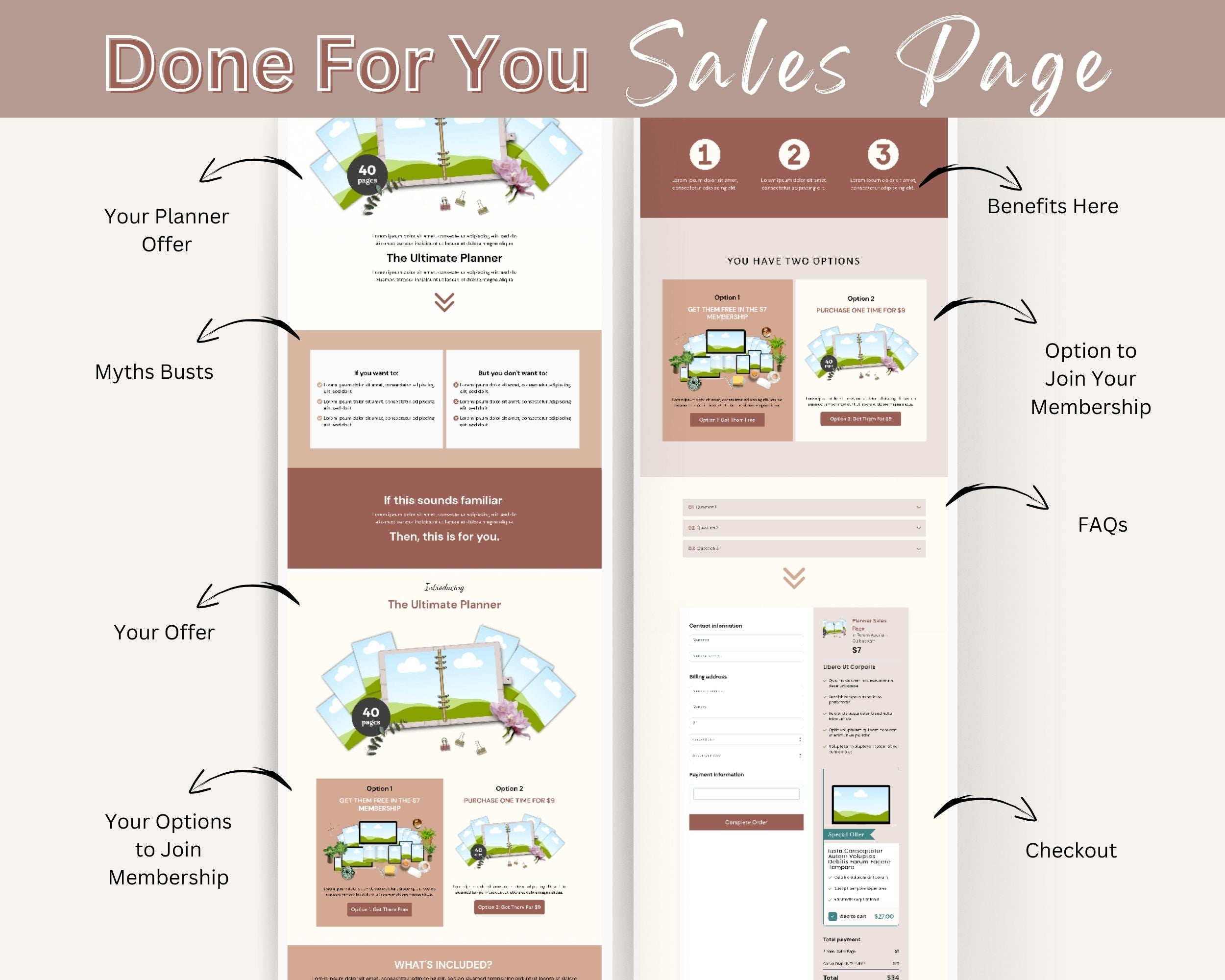 Planner Sales Page Template in ThriveCart