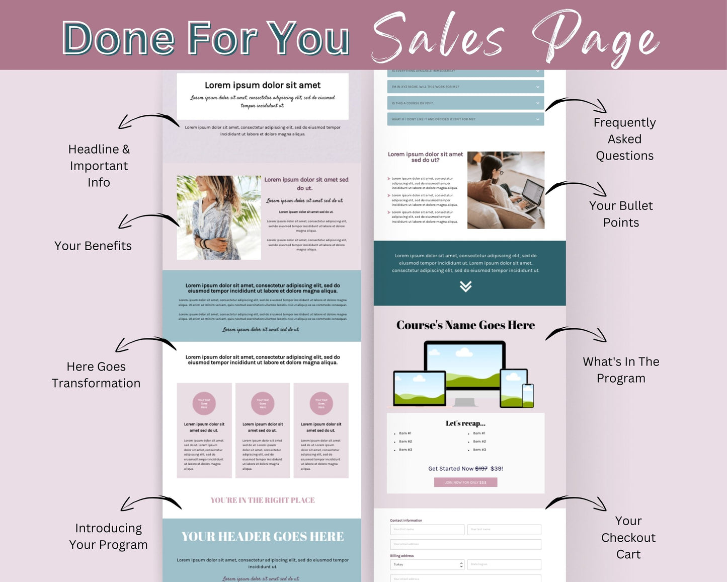Lilac Sales Page Template in ThriveCart