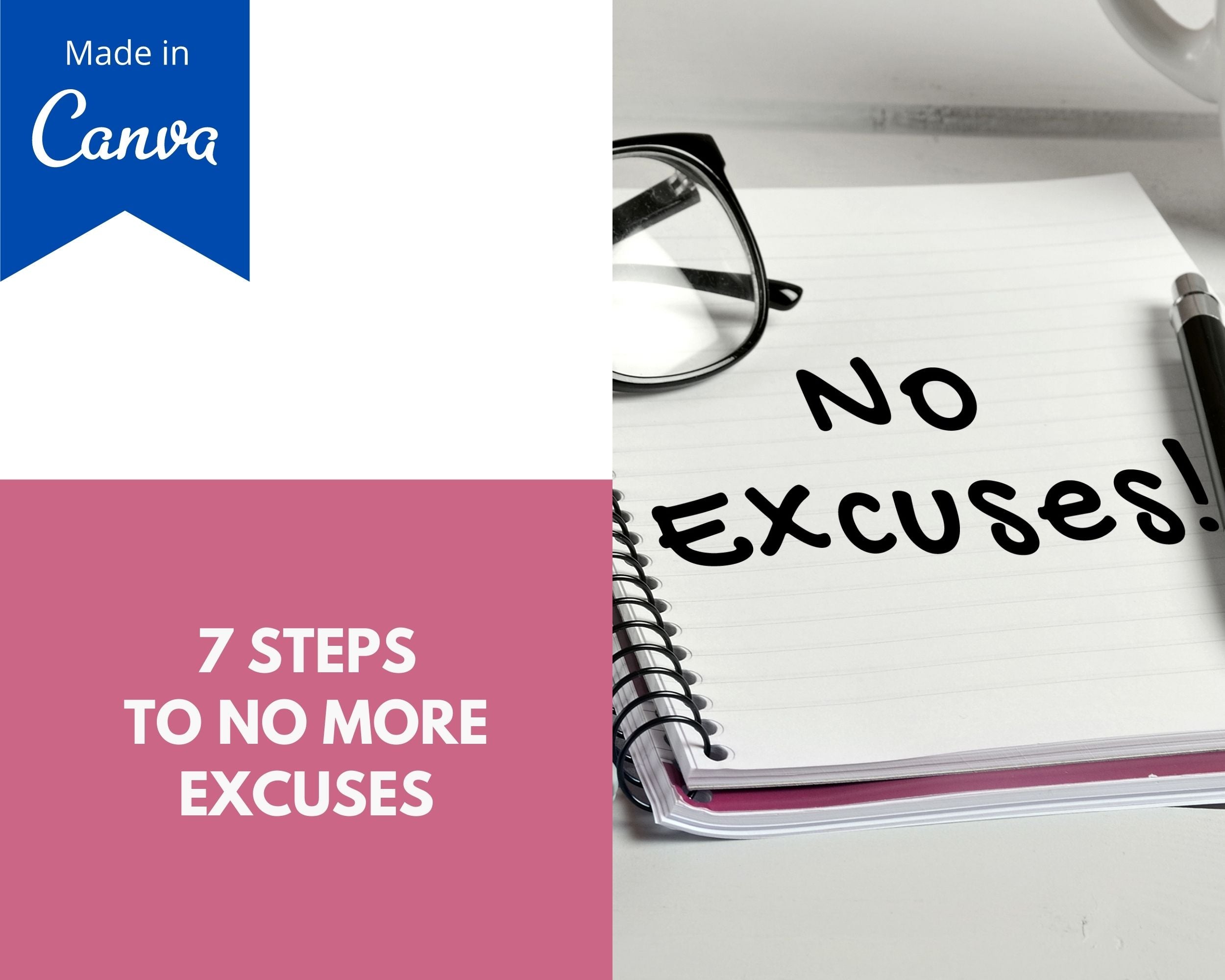 No More Excuses 7 Emails | Done-for-You eCourse | Rebrandable Newsletter Template