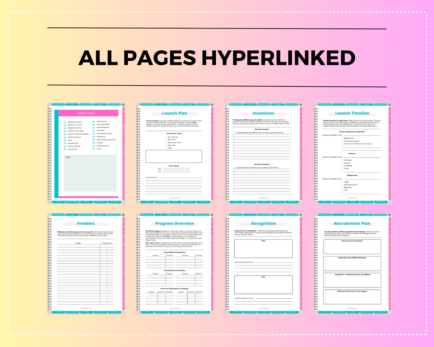 Affiliate Manager Digital Workbook | Hyperlinked PDF | Suitable with Goodnotes & Notability