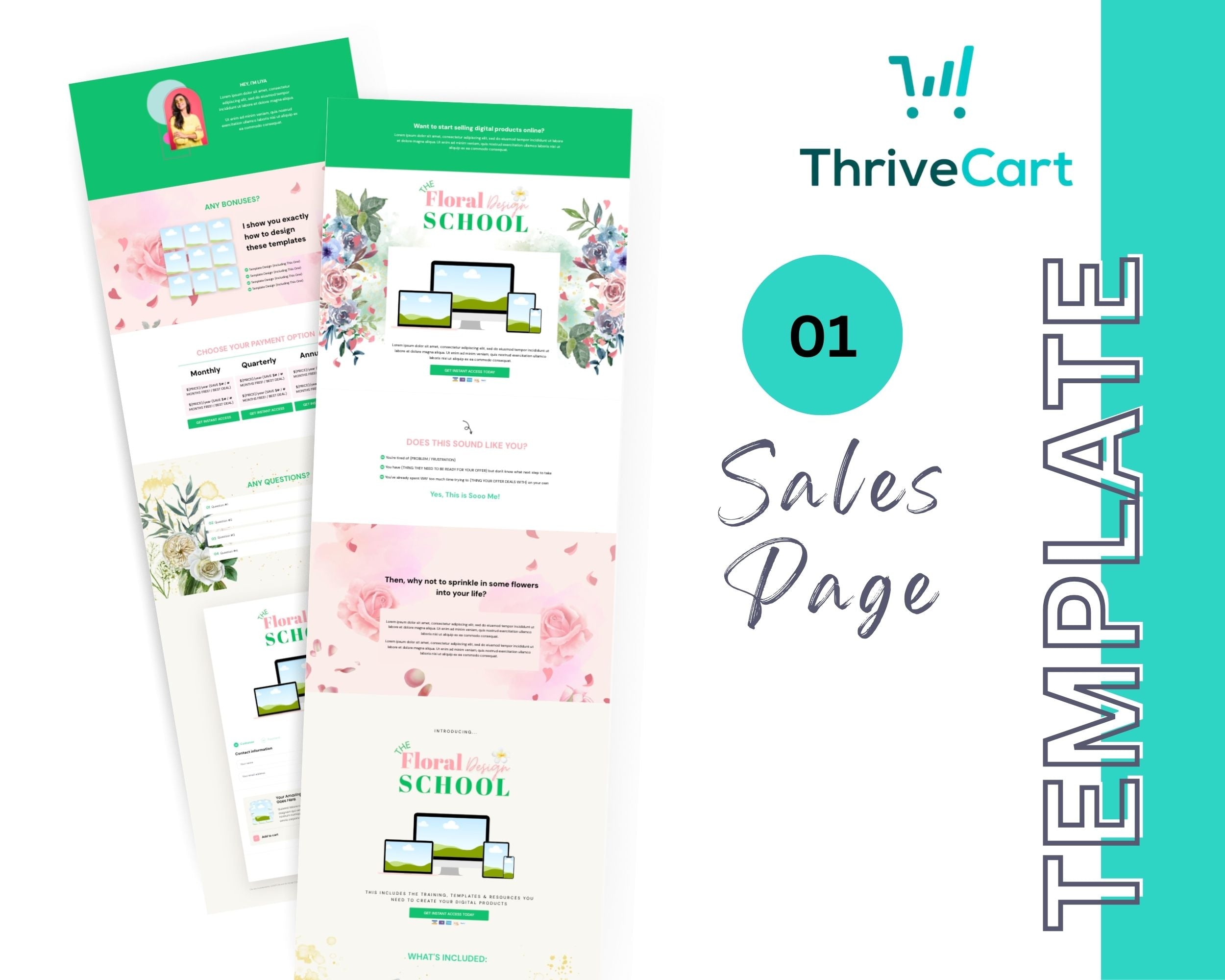 Floral Sales Funnel Template in ThriveCart