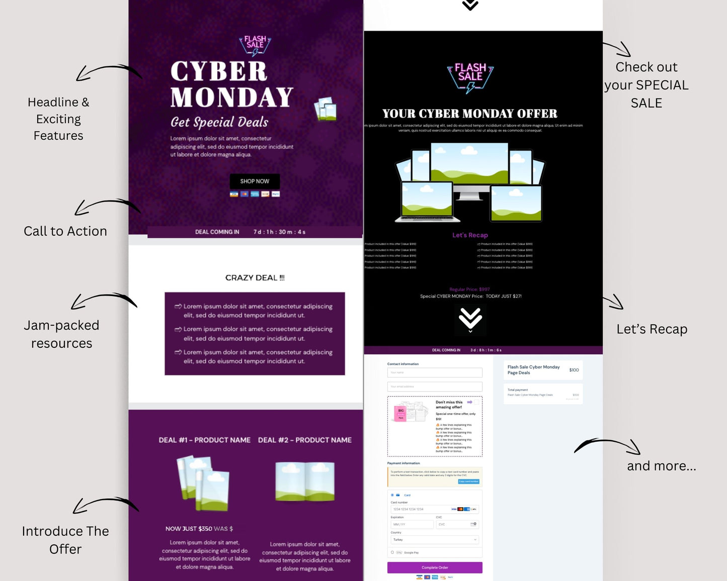 Animated Cyber Monday Sales Page Template in ThriveCart