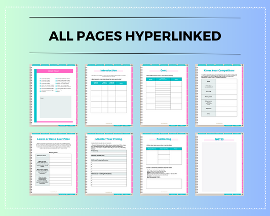 Pricing Digital Workbook | Hyperlinked PDF | Suitable with Goodnotes & Notability