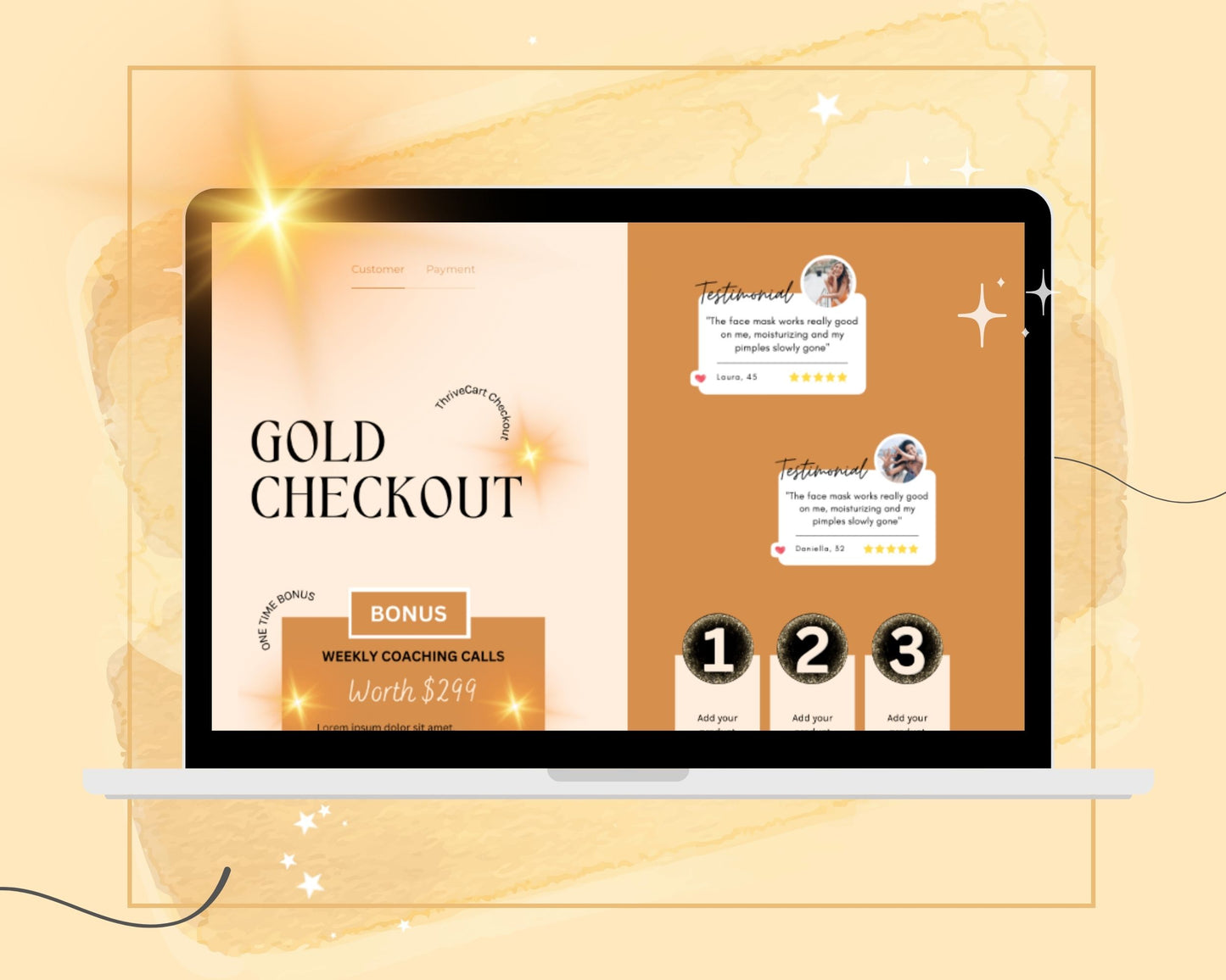 Gold Checkout Page ThriveCart Template