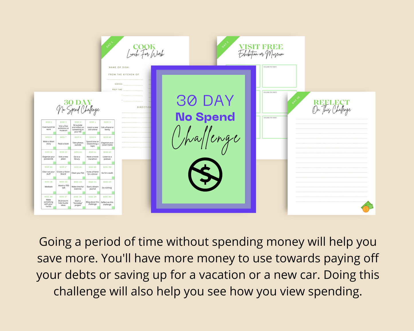 30 Day No Spend Challenge | Savings Planner