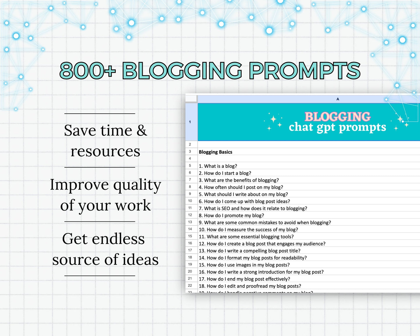 Chat GPT 800+ Blogging Prompts