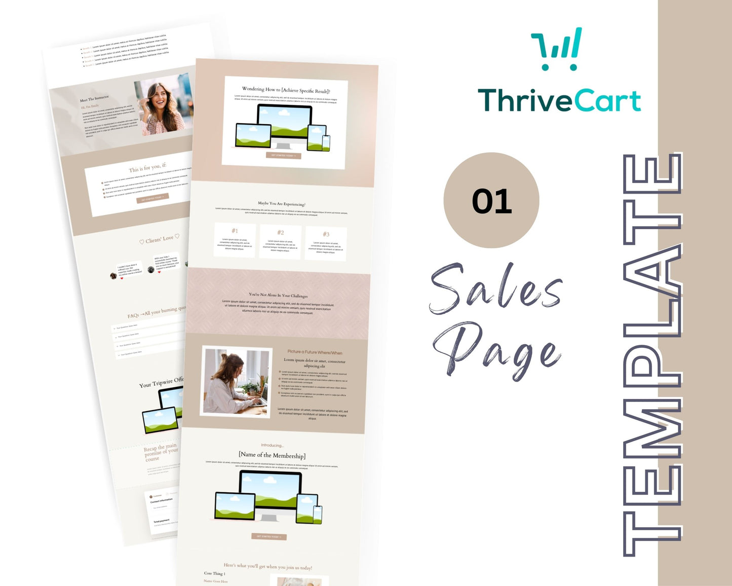 Boho Membership Enhanced ThriveCart 4-Page Sales Funnel