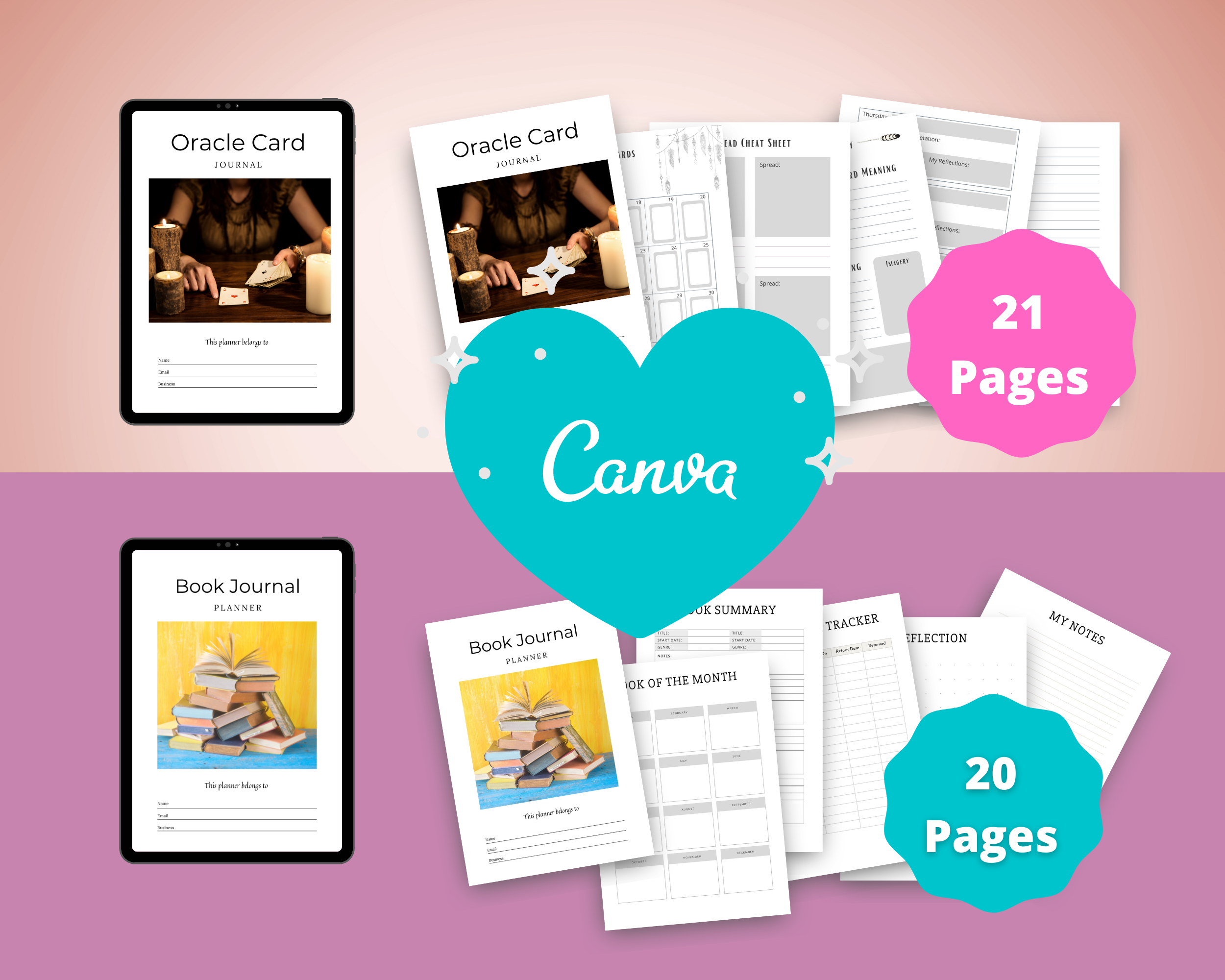 BUNDLE of 11 Spiritual Planners in Canva | Customizable | Editable | Commercial Use | Spiritual Templates