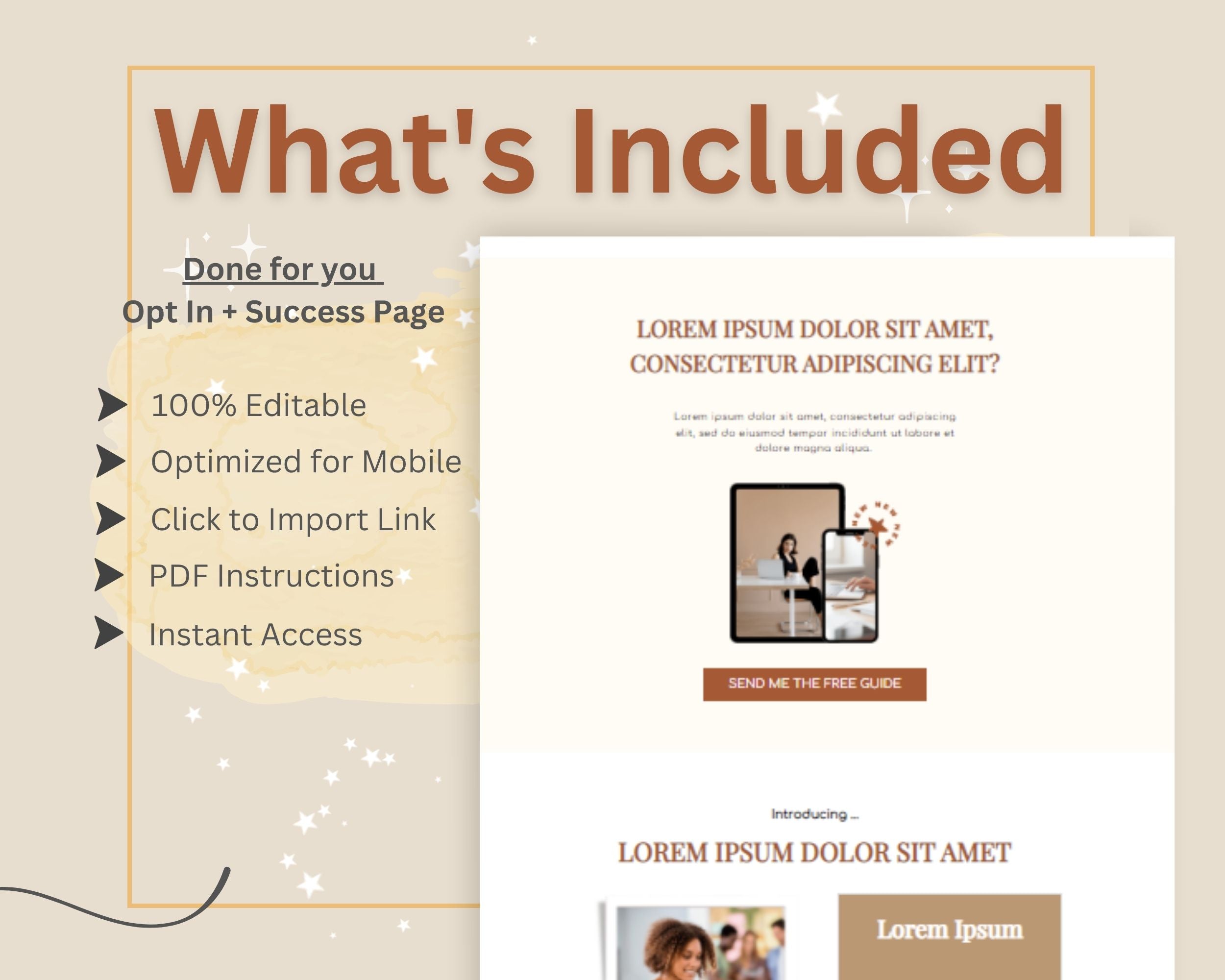 Brown ThriveCart Opt-In Page Template
