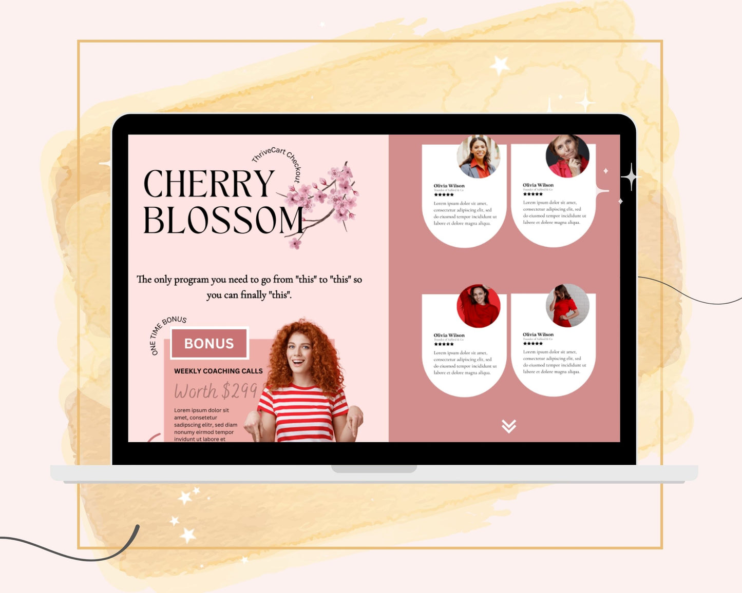 Cherry Blossom ThriveCart Checkout Template