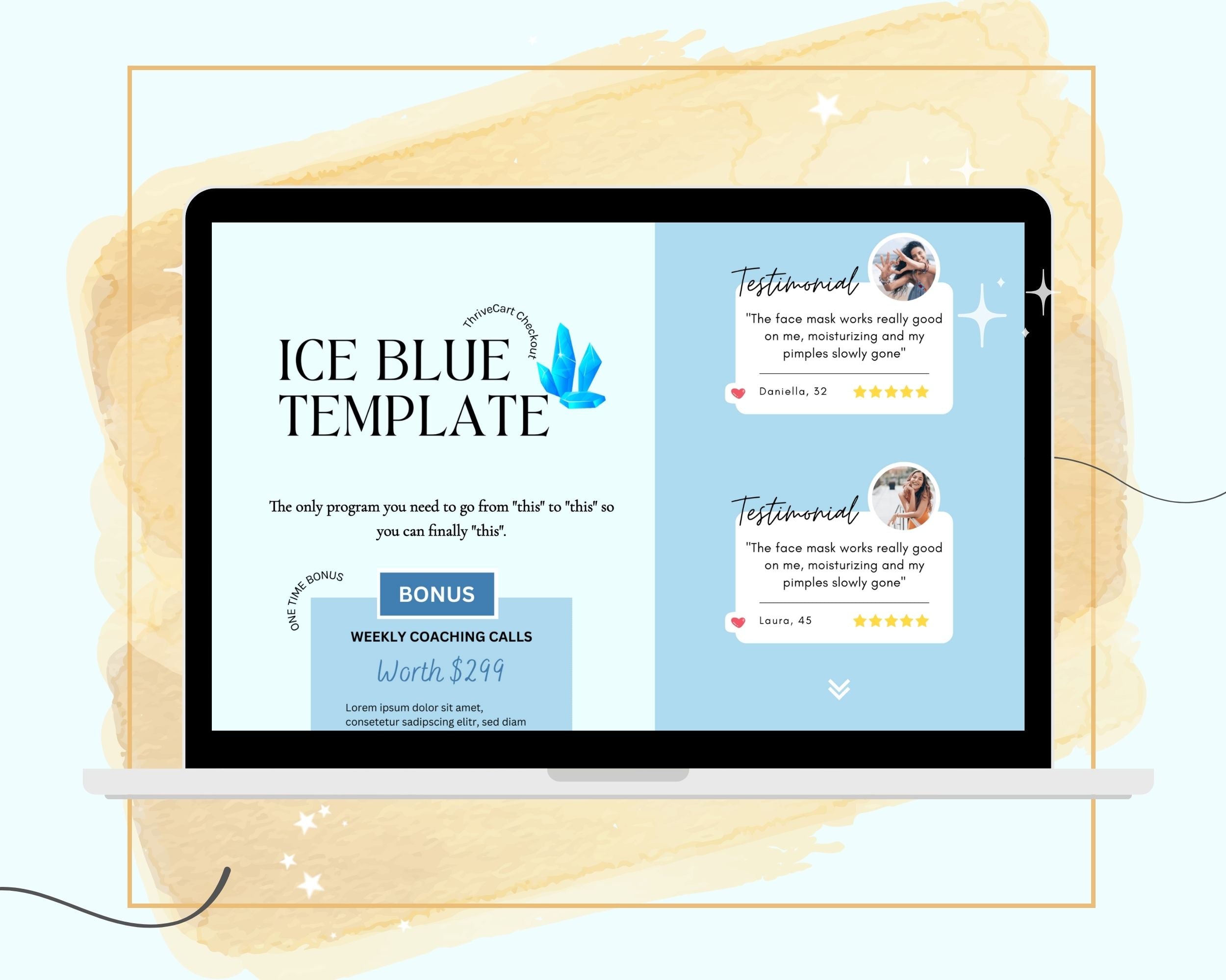 Ice Blue ThriveCart Checkout Template