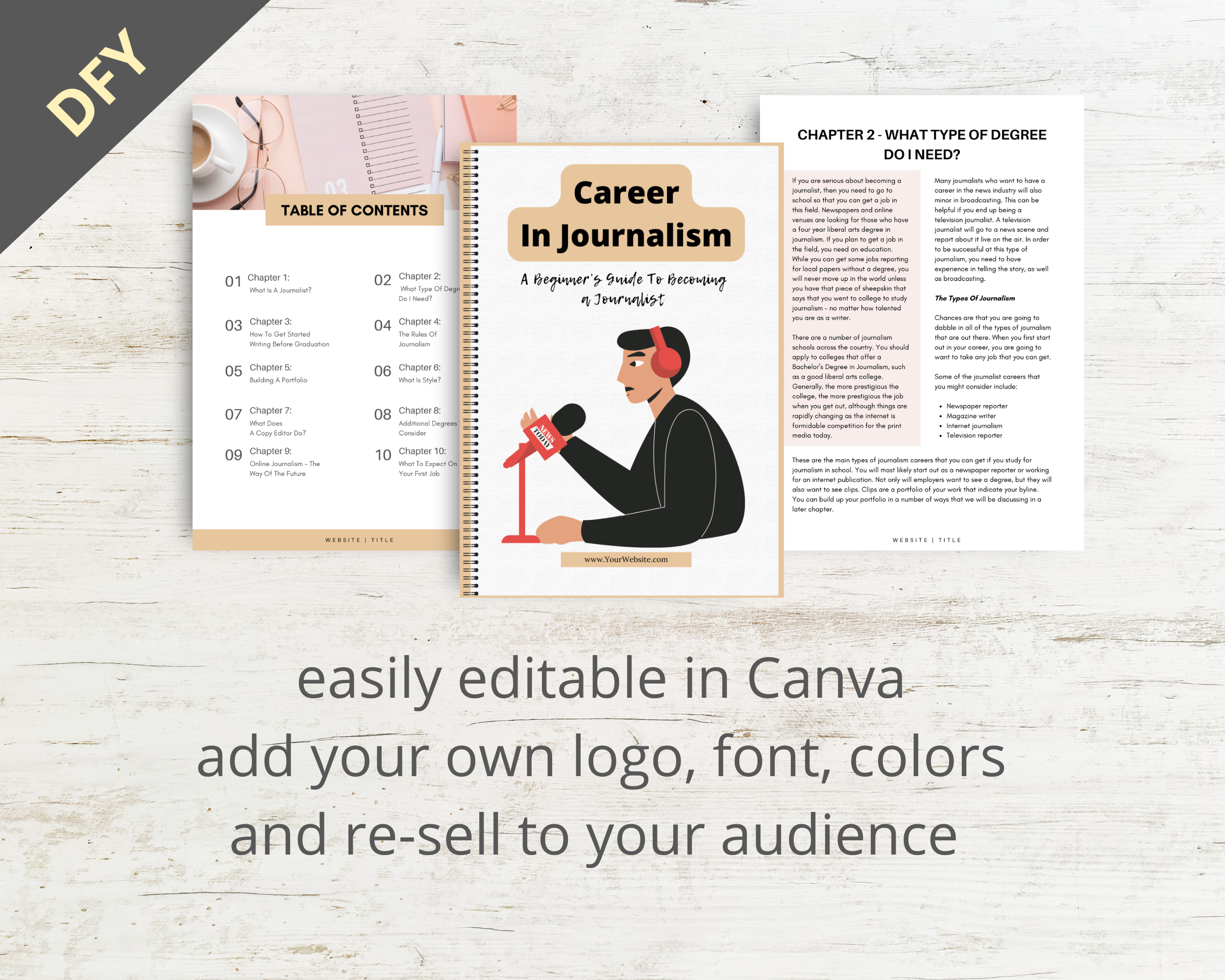 Editable A Career In Journalism | Done-for-You Ebook in Canva