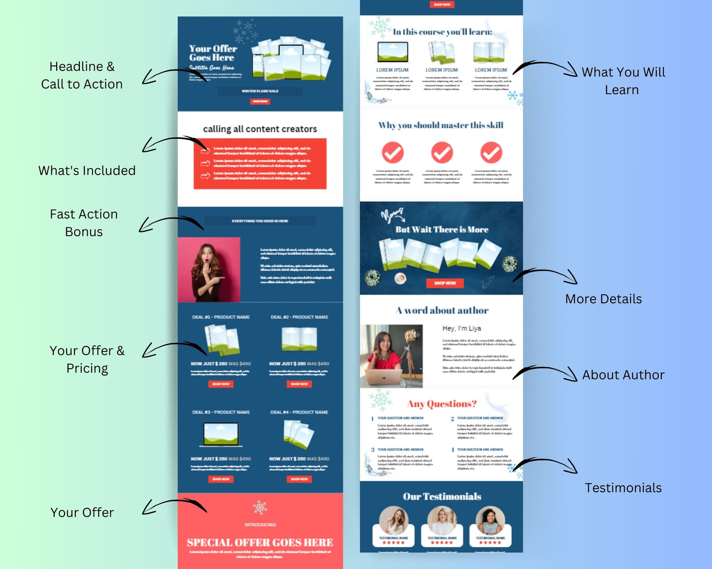 Winter Festive Sales Page Template