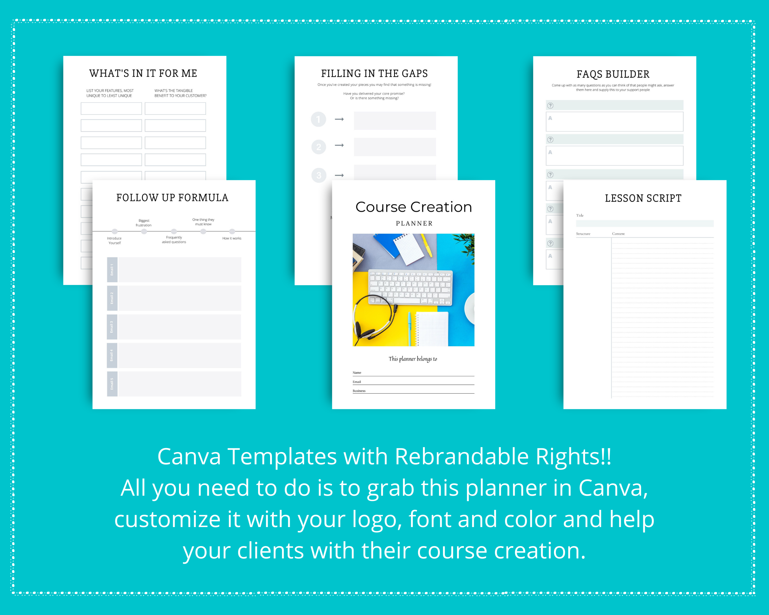 Editable Course Creation Planner in Canva | Commercial Use