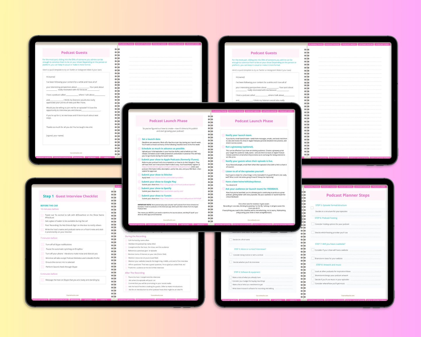 Podcast Workbook | Hyperlinked PDF | Suitable with Goodness & Notability