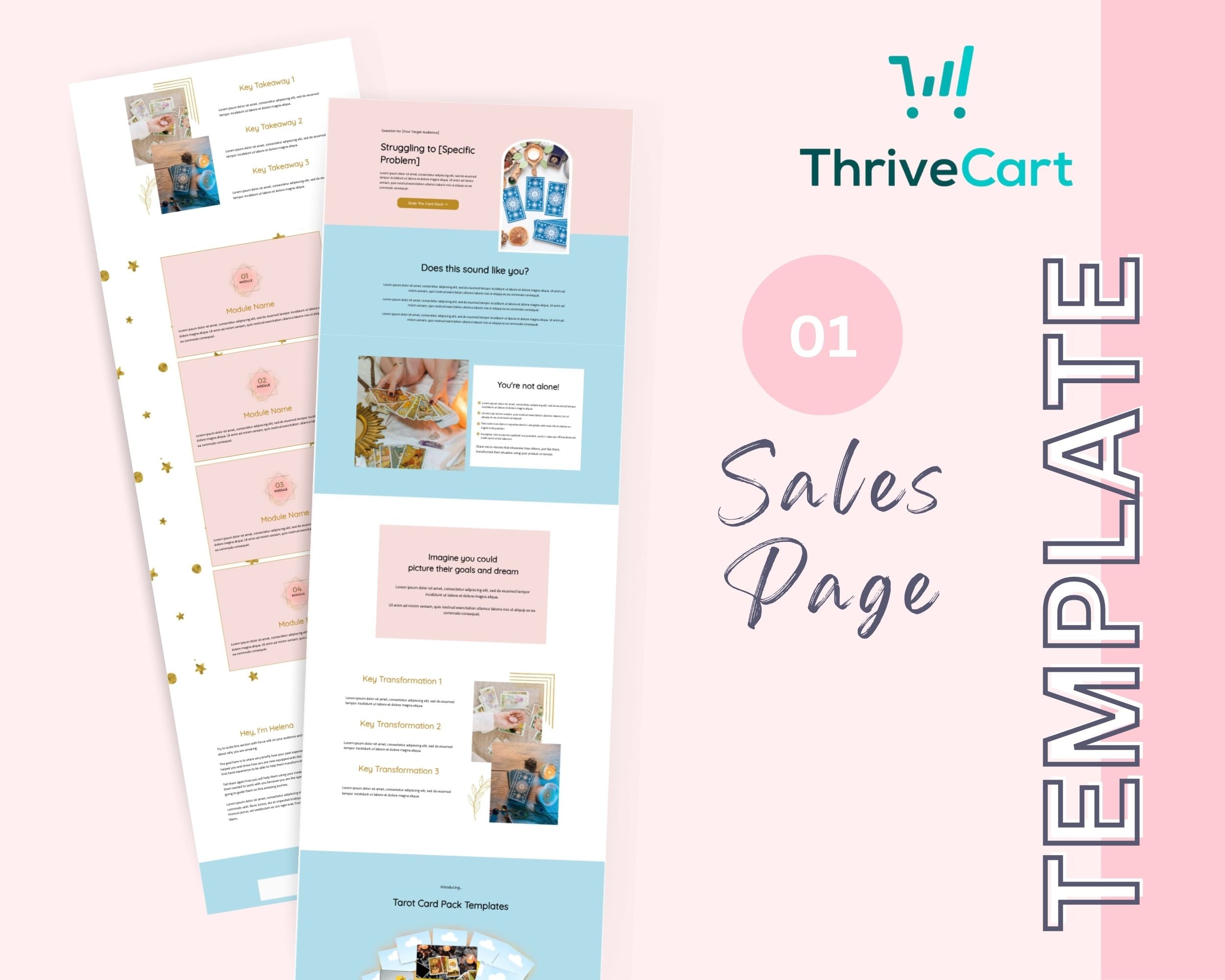 Tarot Enhanced ThriveCart 4-Page Sales Funnel Template