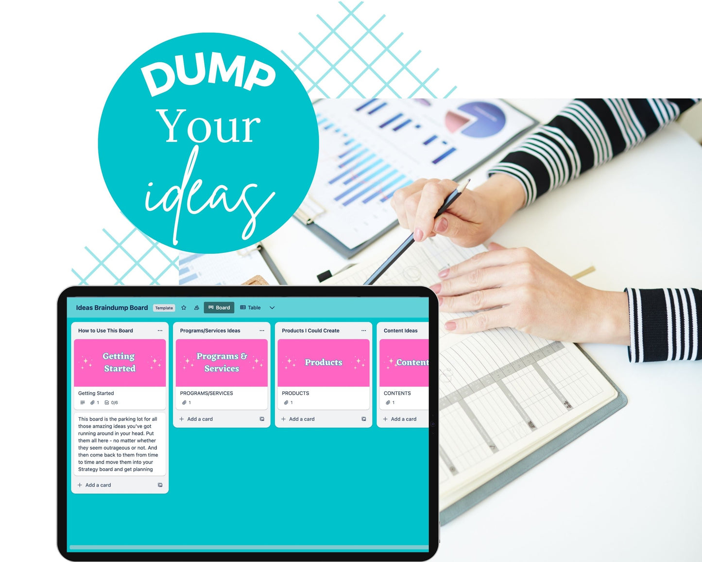 Idea Brain Dump Trello Board, Thought Organizer Workflow