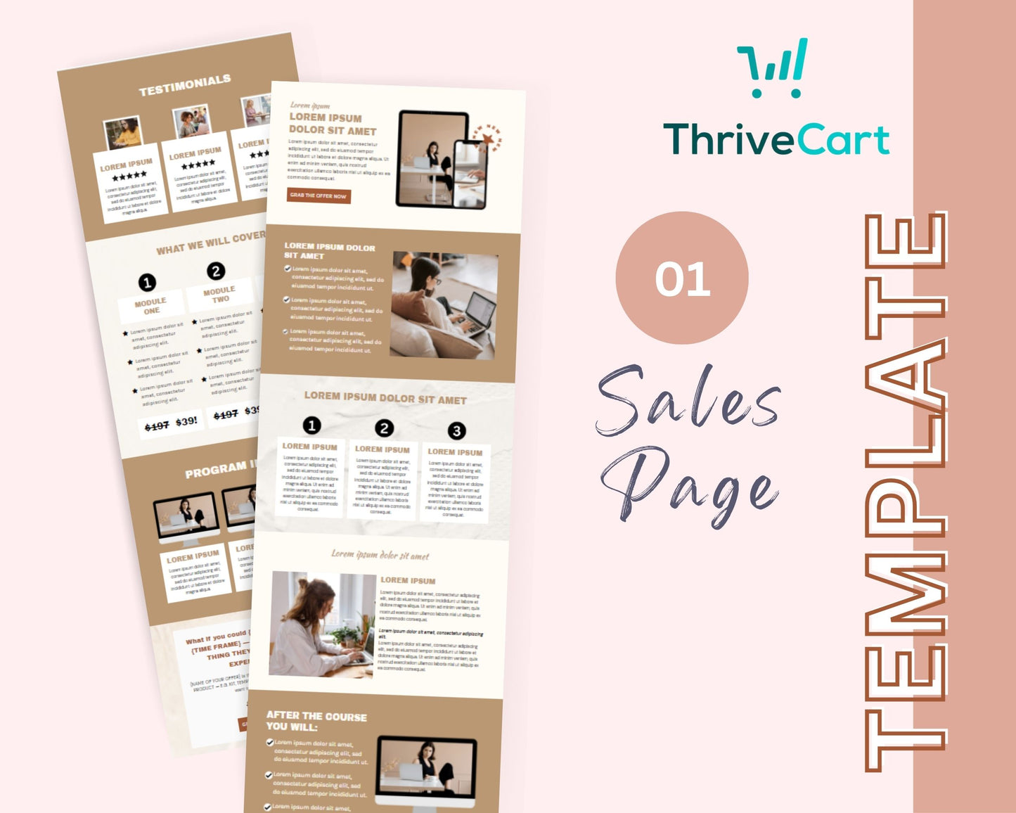 Boho ThriveCart 4-Page Sales Funnel Template