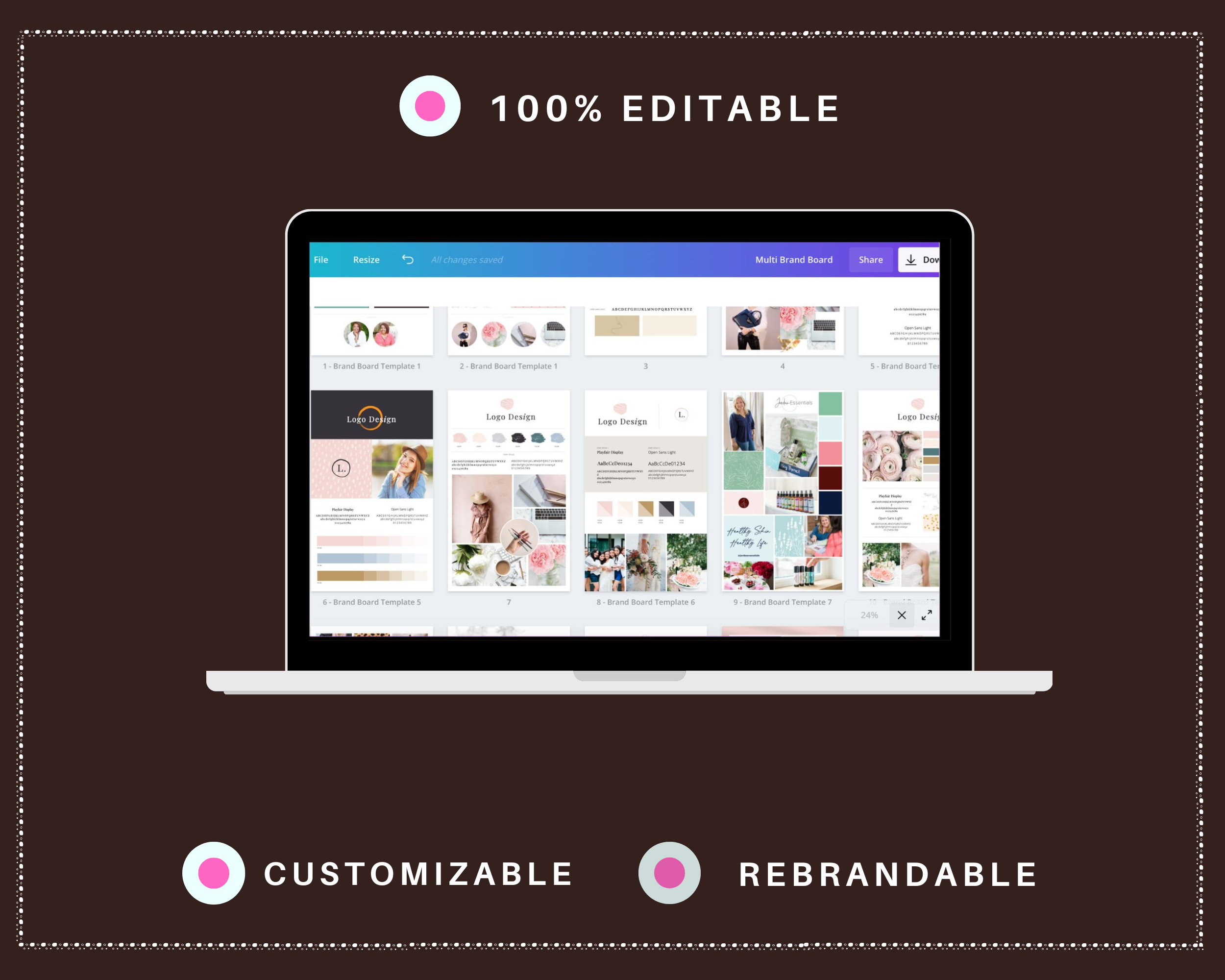 Editable Brand Planner Templates in Canva | Commercial Use