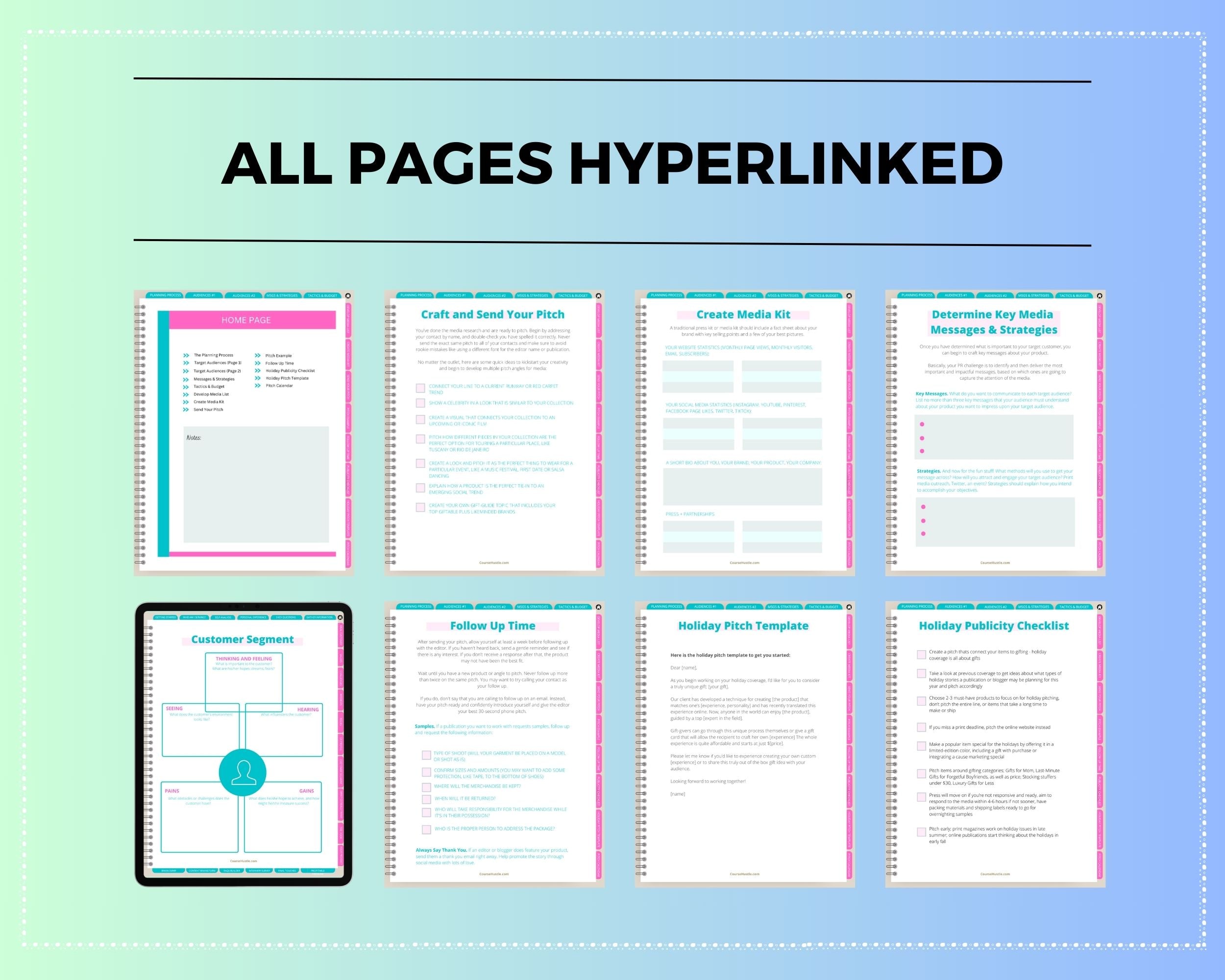 Media Outreach Plan Digital Workbook | Hyperlinked PDF | Suitable with Goodness & Notability