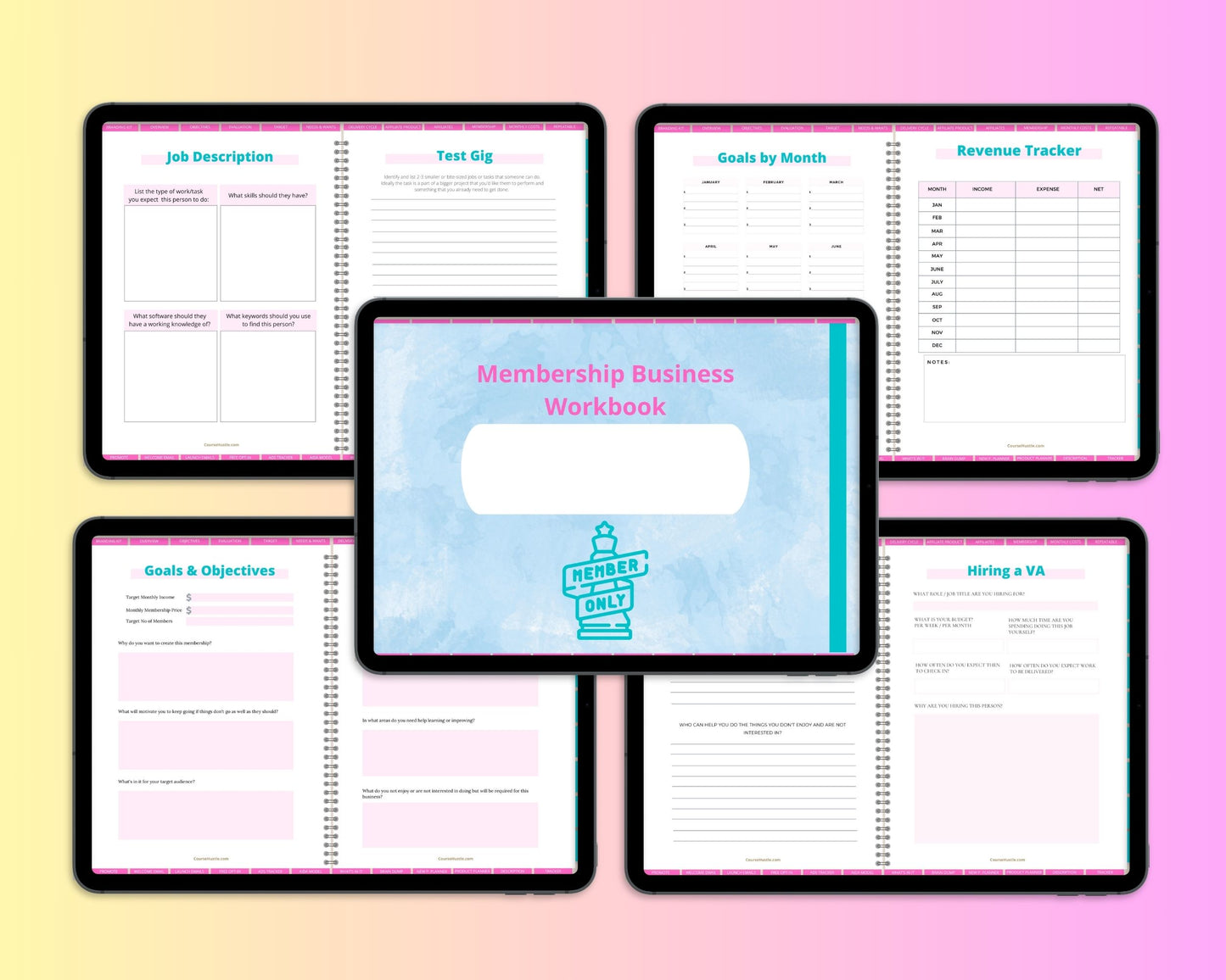 Membership Business Digital Workbook | Hyperlinked PDF | Suitable with Goodness & Notability