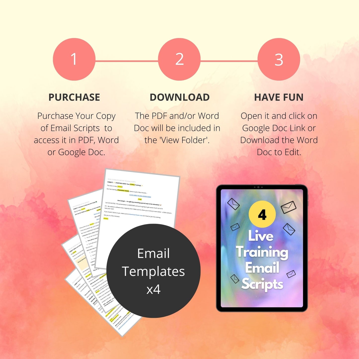 Live Training Email Sequence | Online Event Email Series | Fill-In-Black Template | Done for You Product