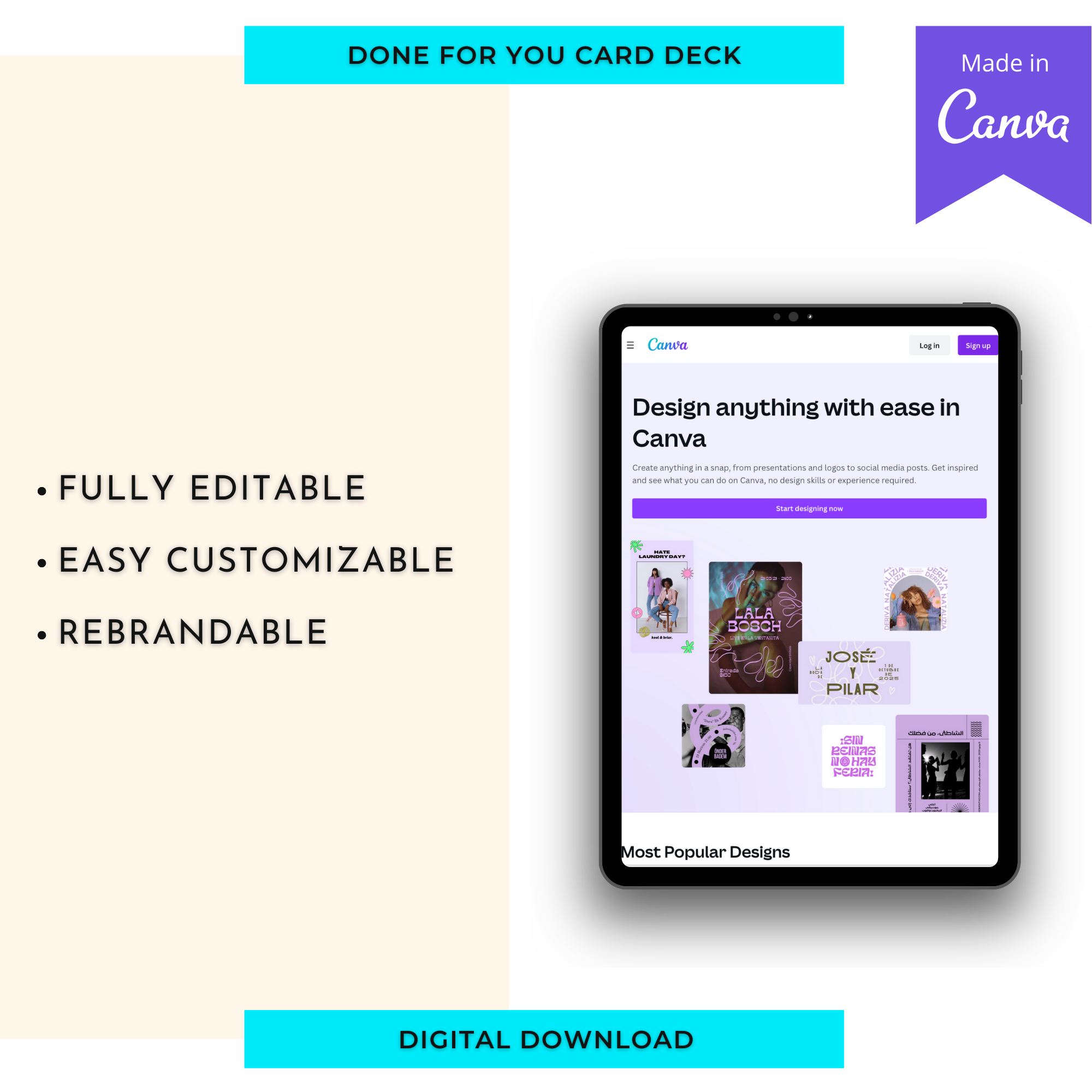 Abundance Meditation Card Deck | Editable 14 Card Deck in Canva | Commercial Use