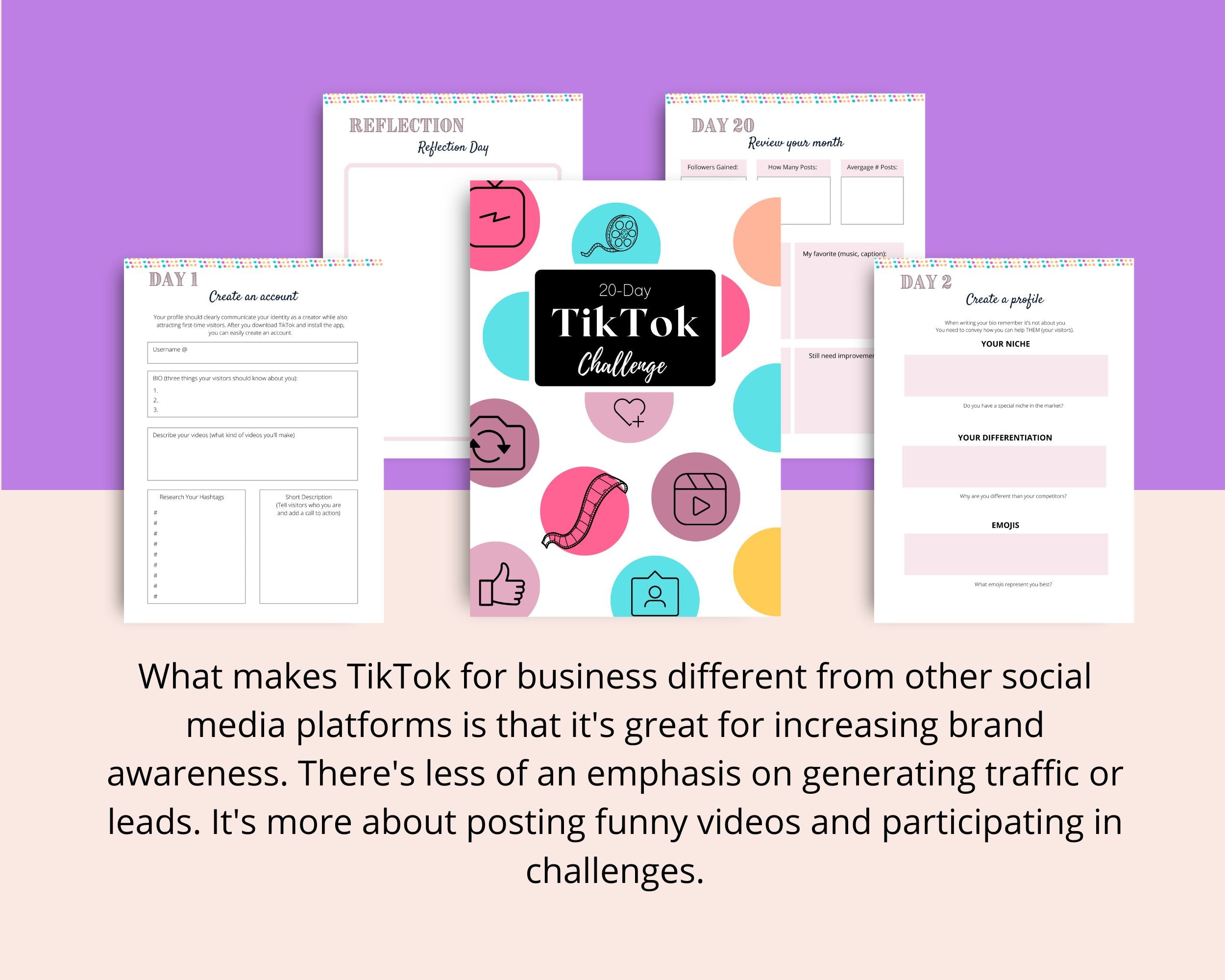 20-Day Tiktok Challenge | Tiktok Planner