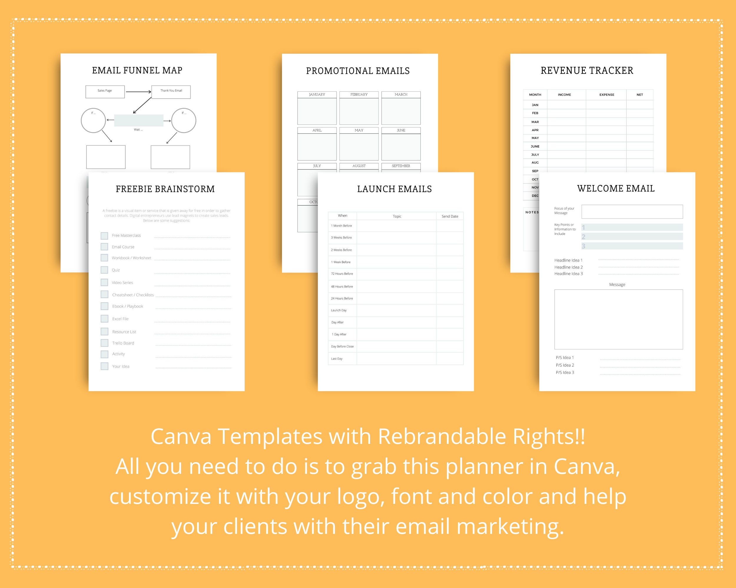 Editable Email Planner Templates in Canva | Marketing Templates