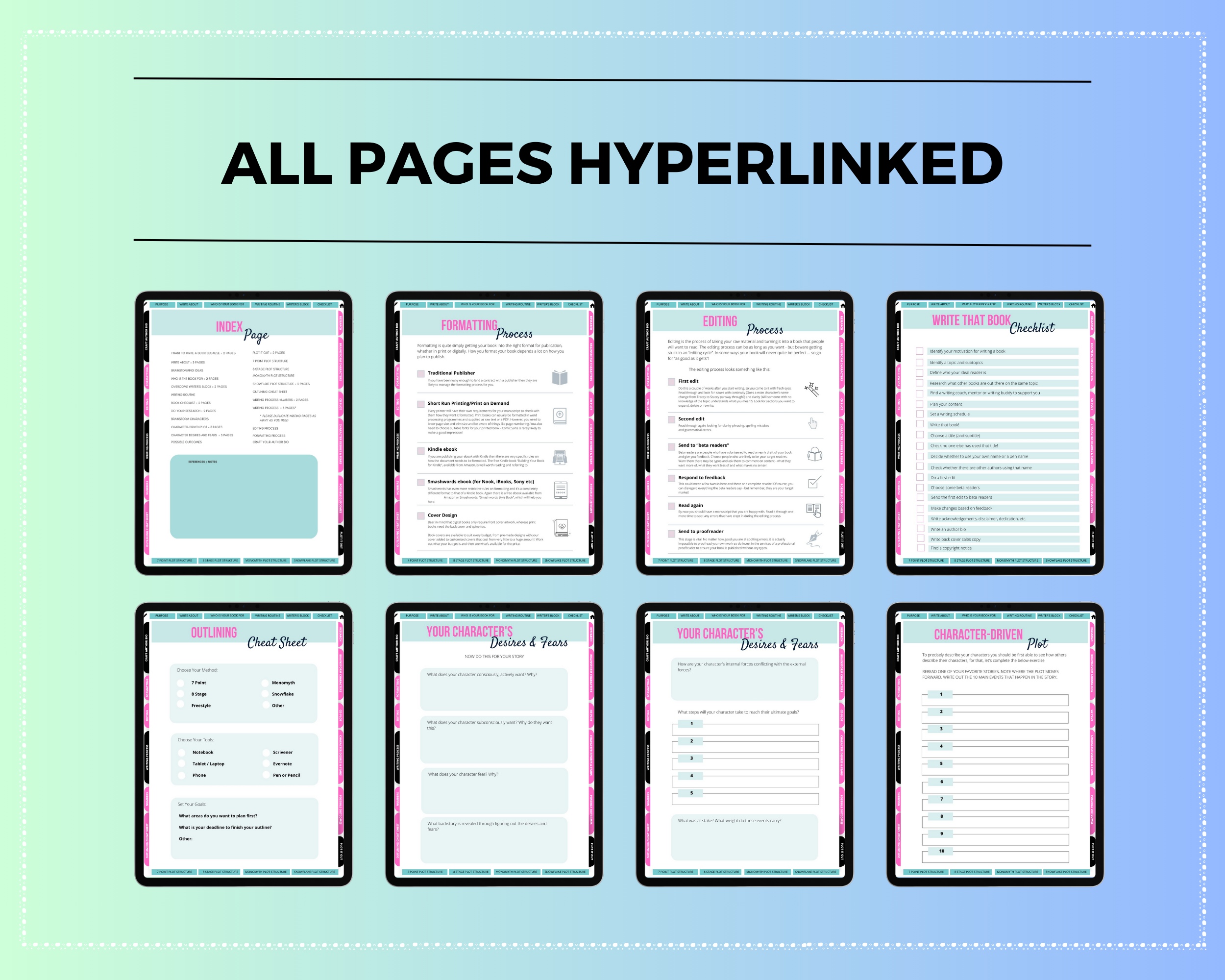 Plan Your Book Digital Workbook | New Author Planner | Hyperlinked PDF | Suitable with Goodnotes & Notability