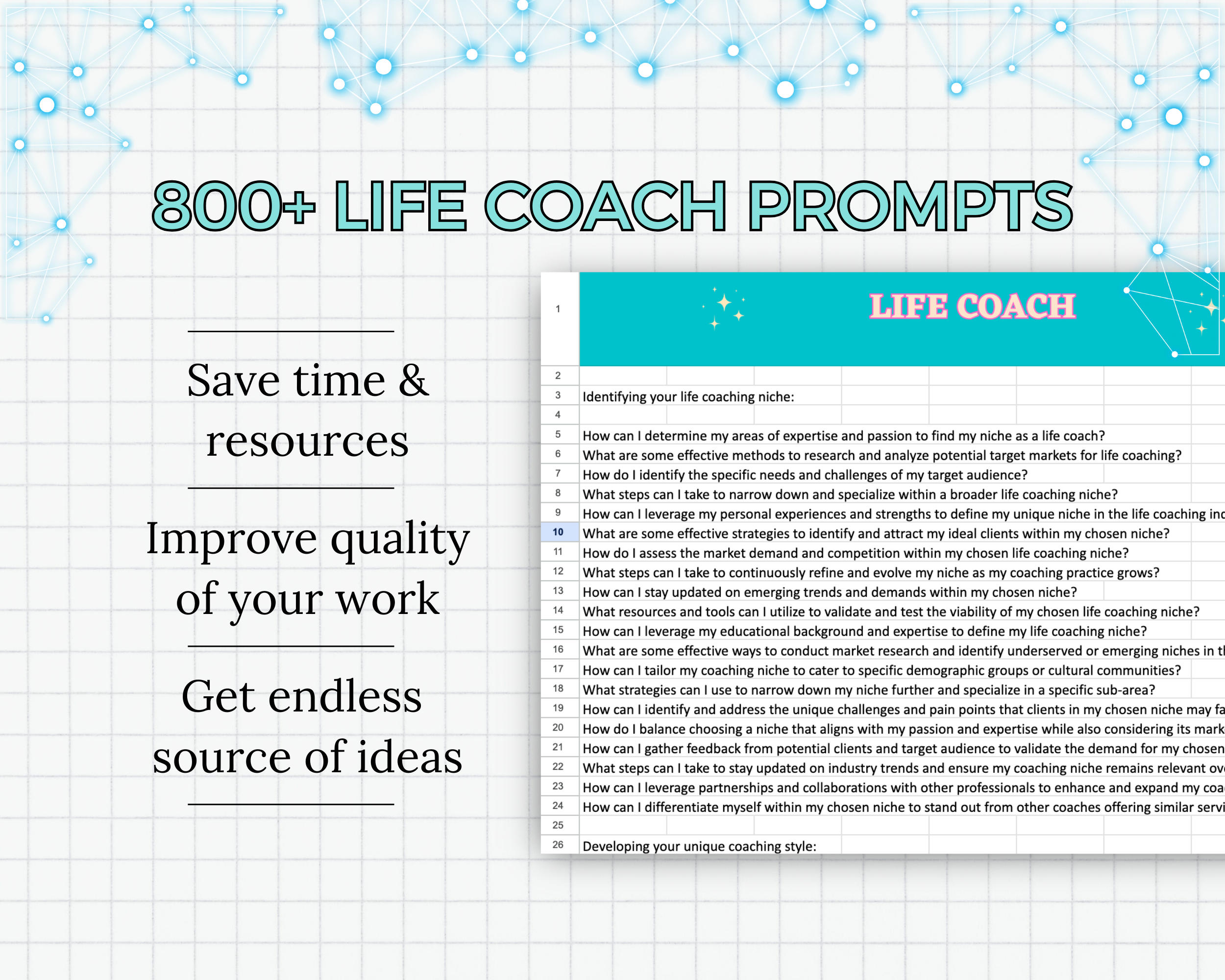 800+ Chat GPT Prompts for Life Coaches