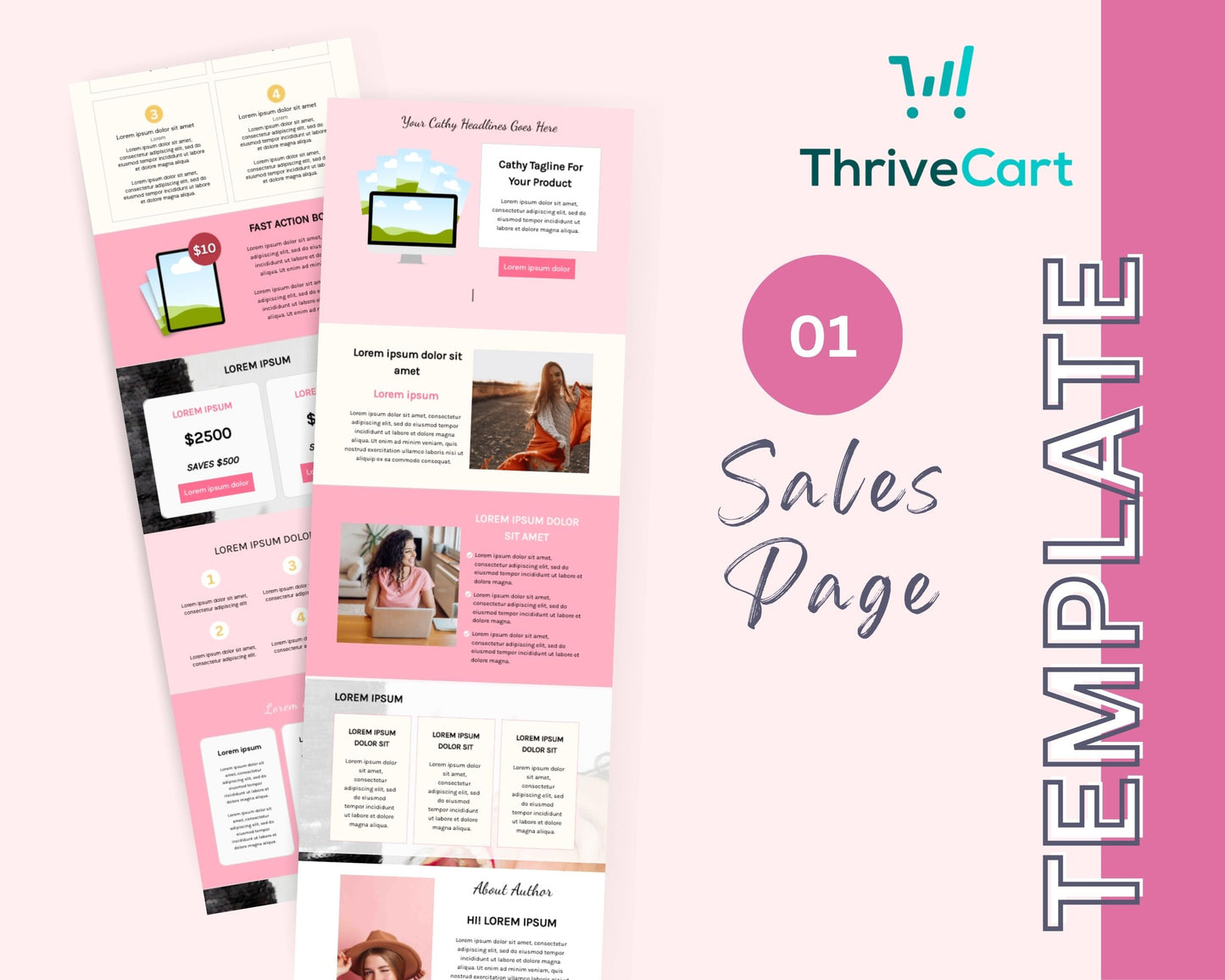 Raspberry Pie ThriveCart 4-Page Sales Funnel Template