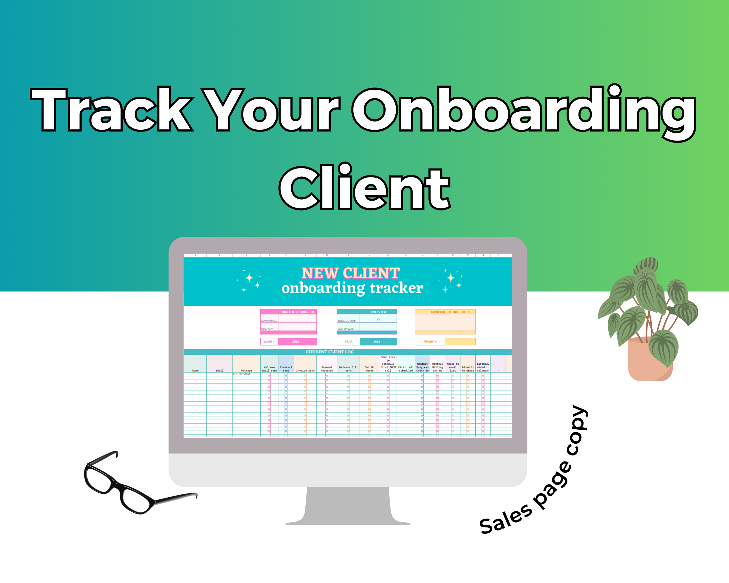 Colorful New Client Onboarding Tracker Google Spreadsheet | Simple Onboarding Tracker Google Sheets