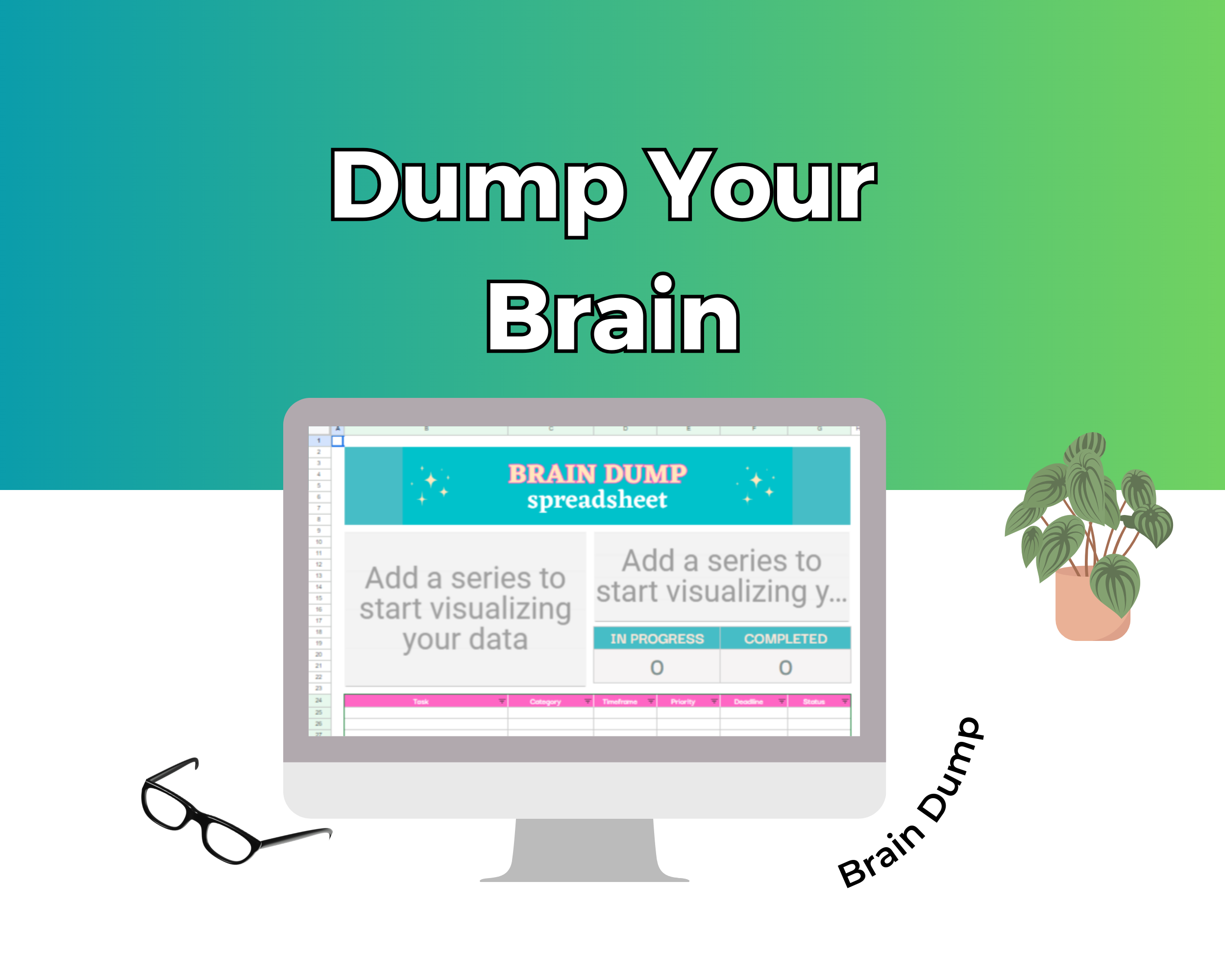 Brain Dump Google Spreadsheet | Simple Brain Dump Google Sheets