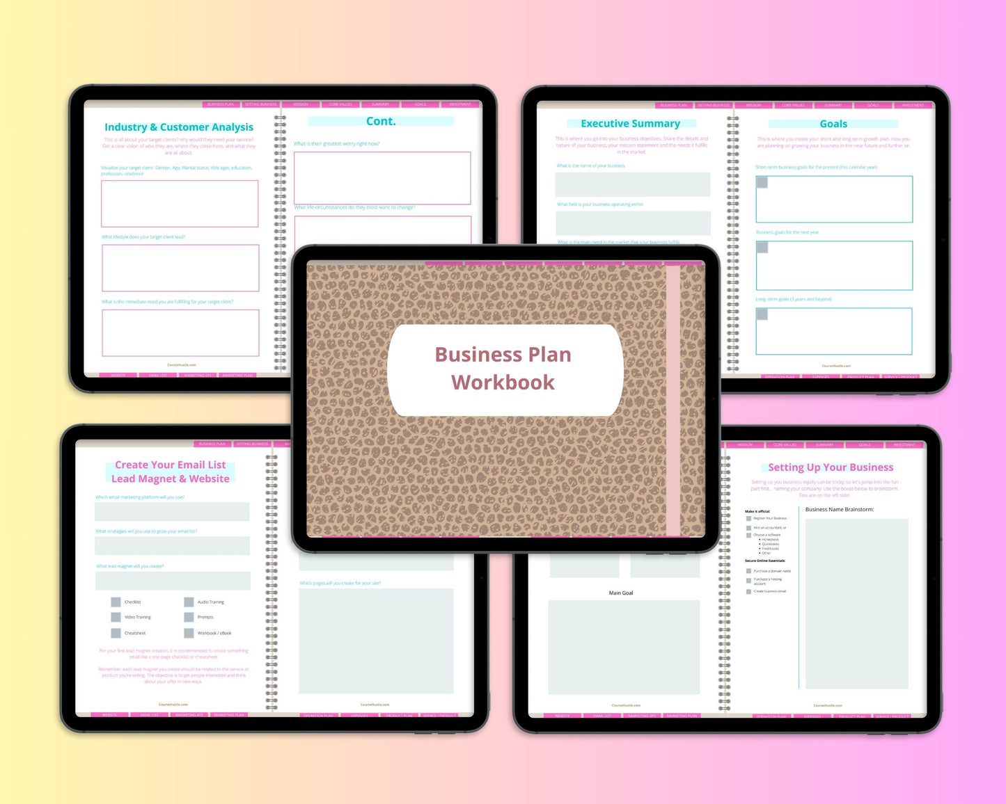 Business Plan Digital Workbook | Hyperlinked PDF | Suitable with Goodness & Notability