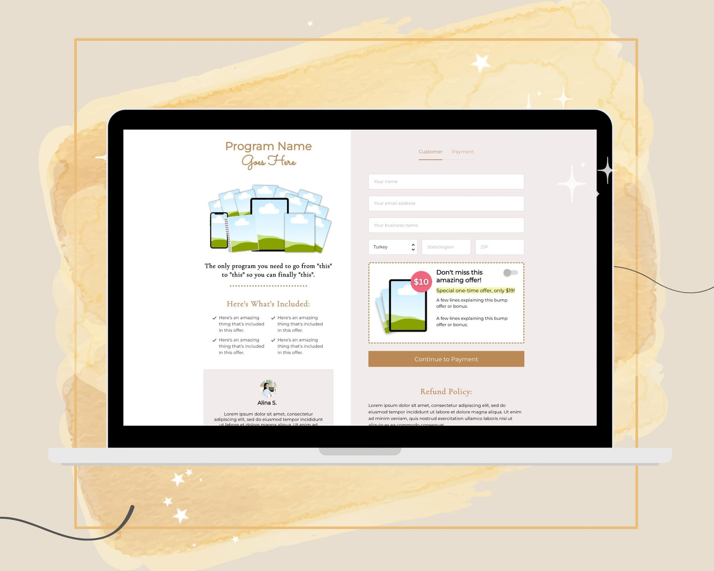 Boho ThriveCart Checkout Template