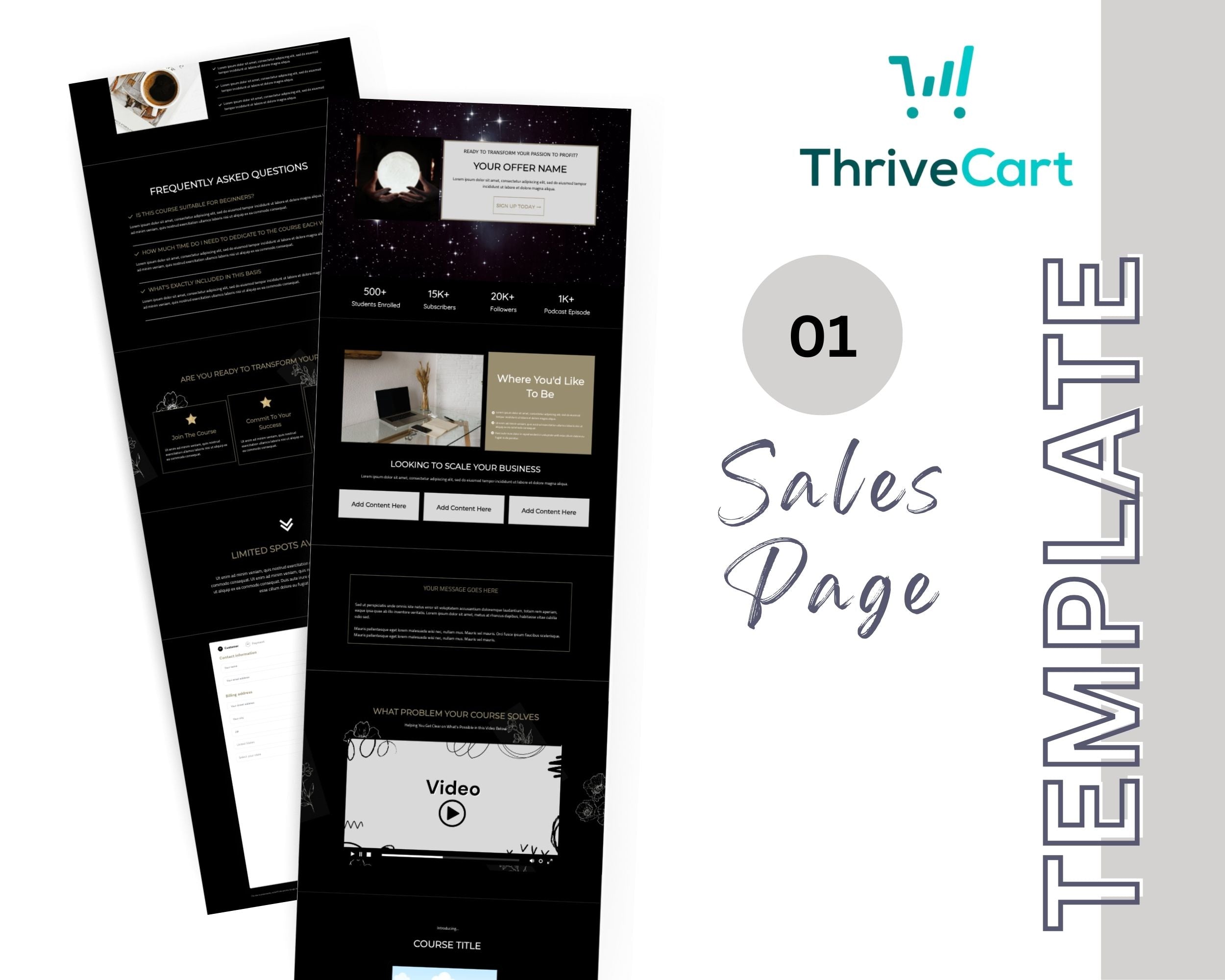 Dark Night Enhanced ThriveCart 4-Page Sales Funnel