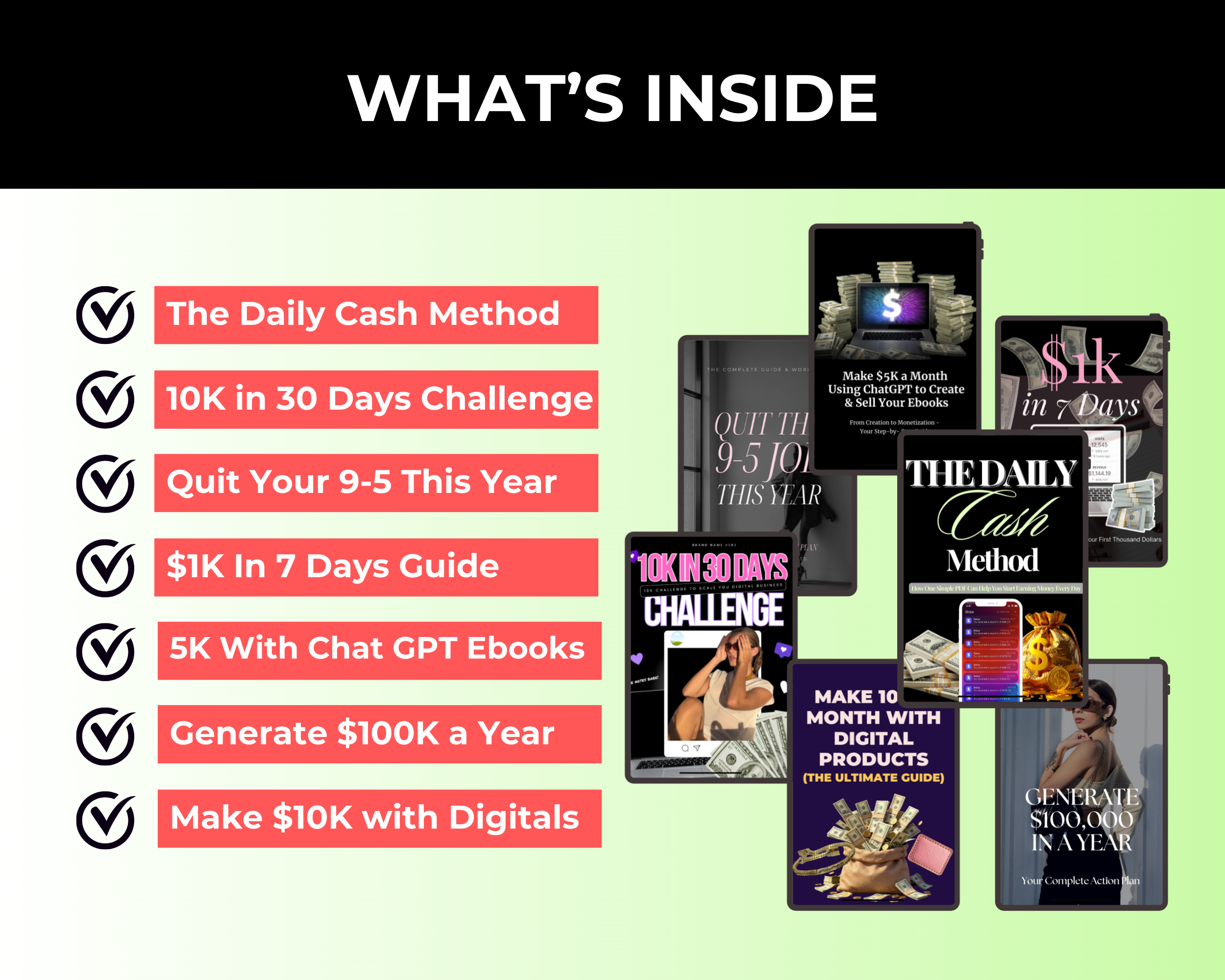 Daily Sales Bundle of 7 Editable Ebooks in Canva with PLR Rights