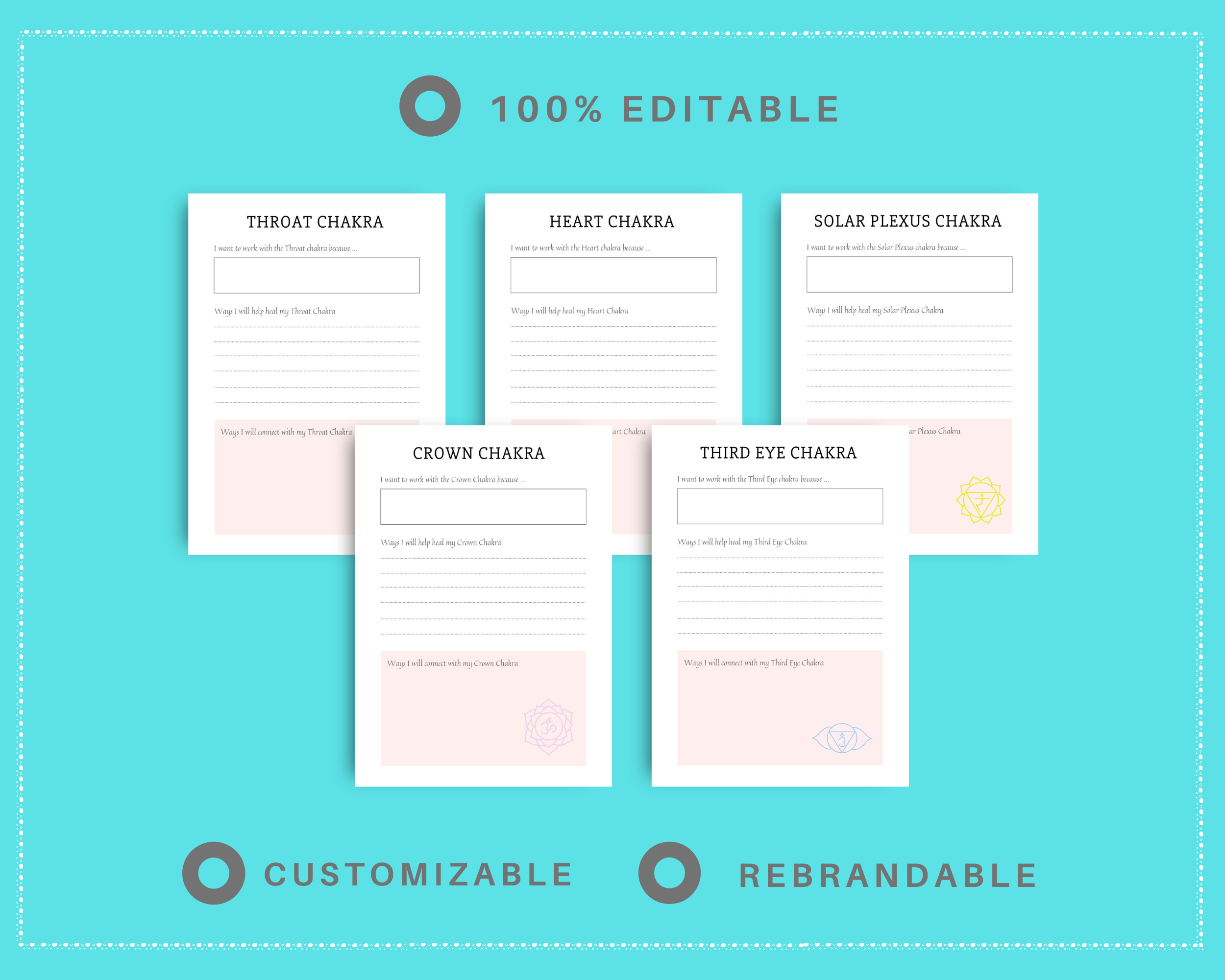 Editable Chakra Planner in Canva | Commercial Use