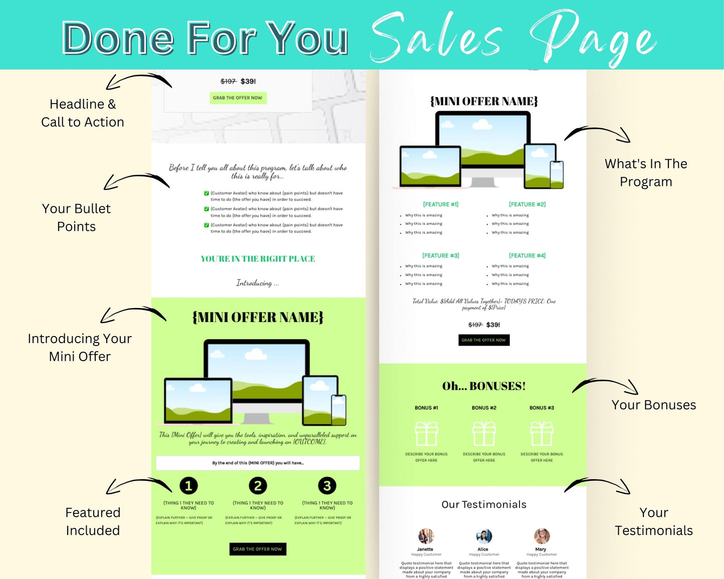 Mini Offer Sales Page Template in ThriveCart