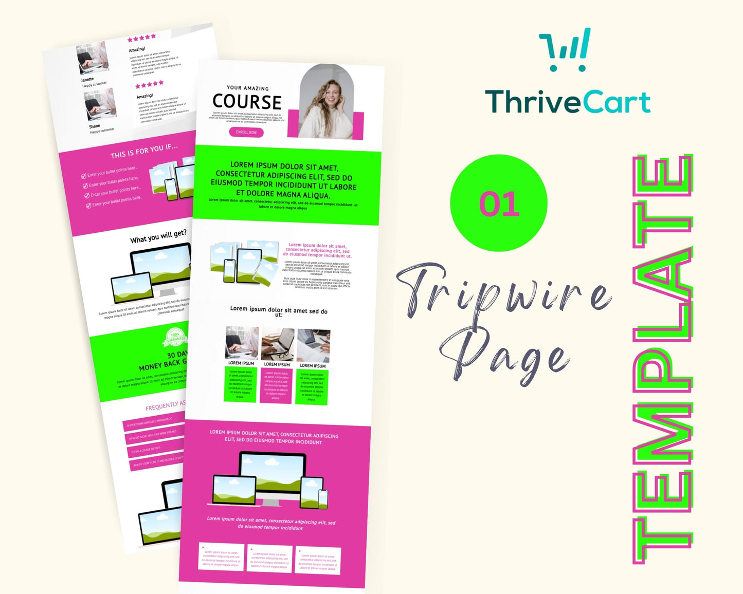 Neon ThriveCart 4-Page Sales Funnel Template