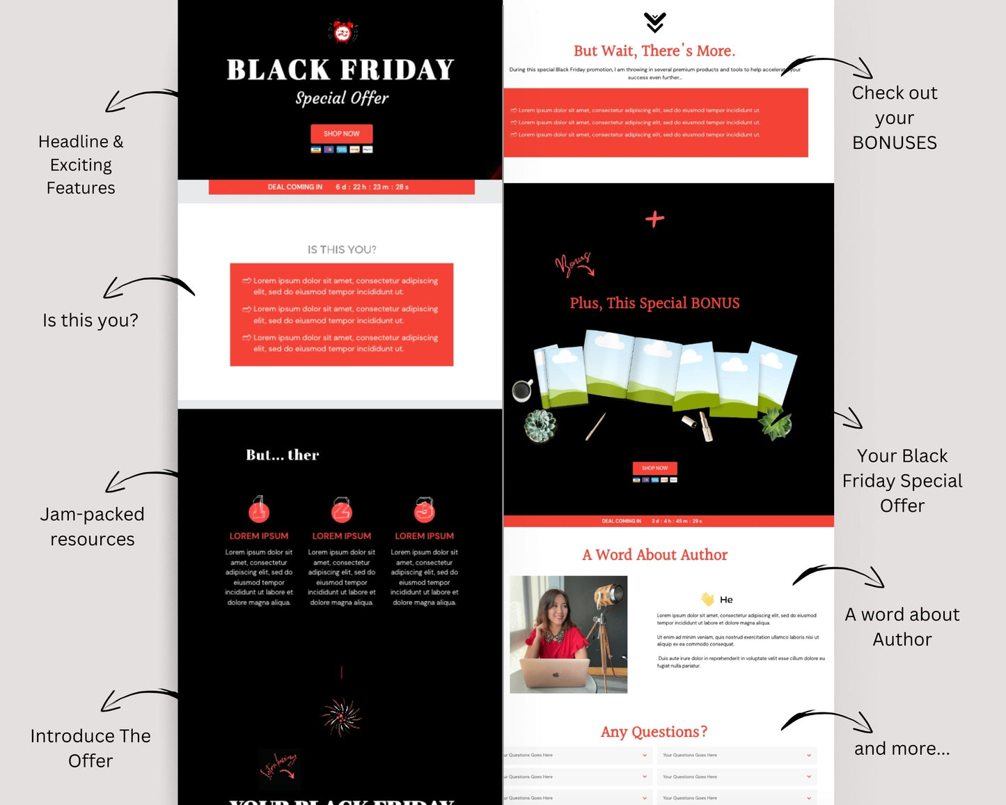 Animated Black Friday Sales Page Template in ThriveCart