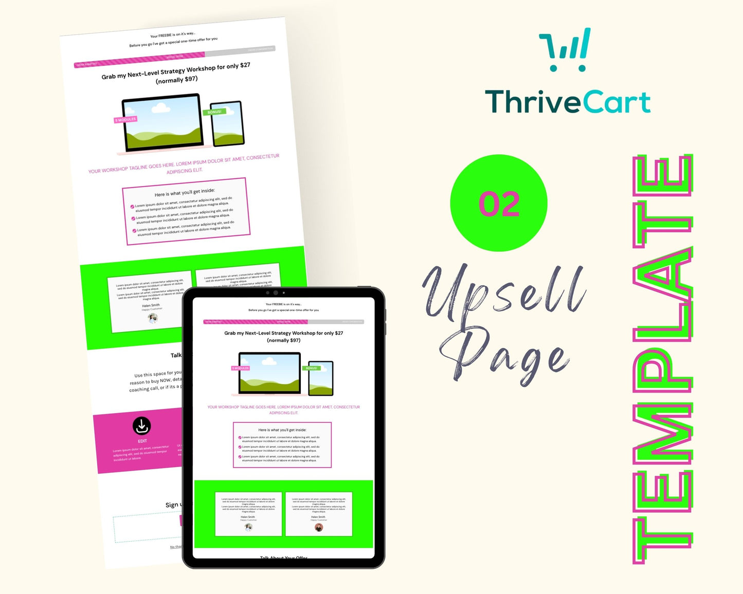 Neon ThriveCart 4-Page Sales Funnel Template