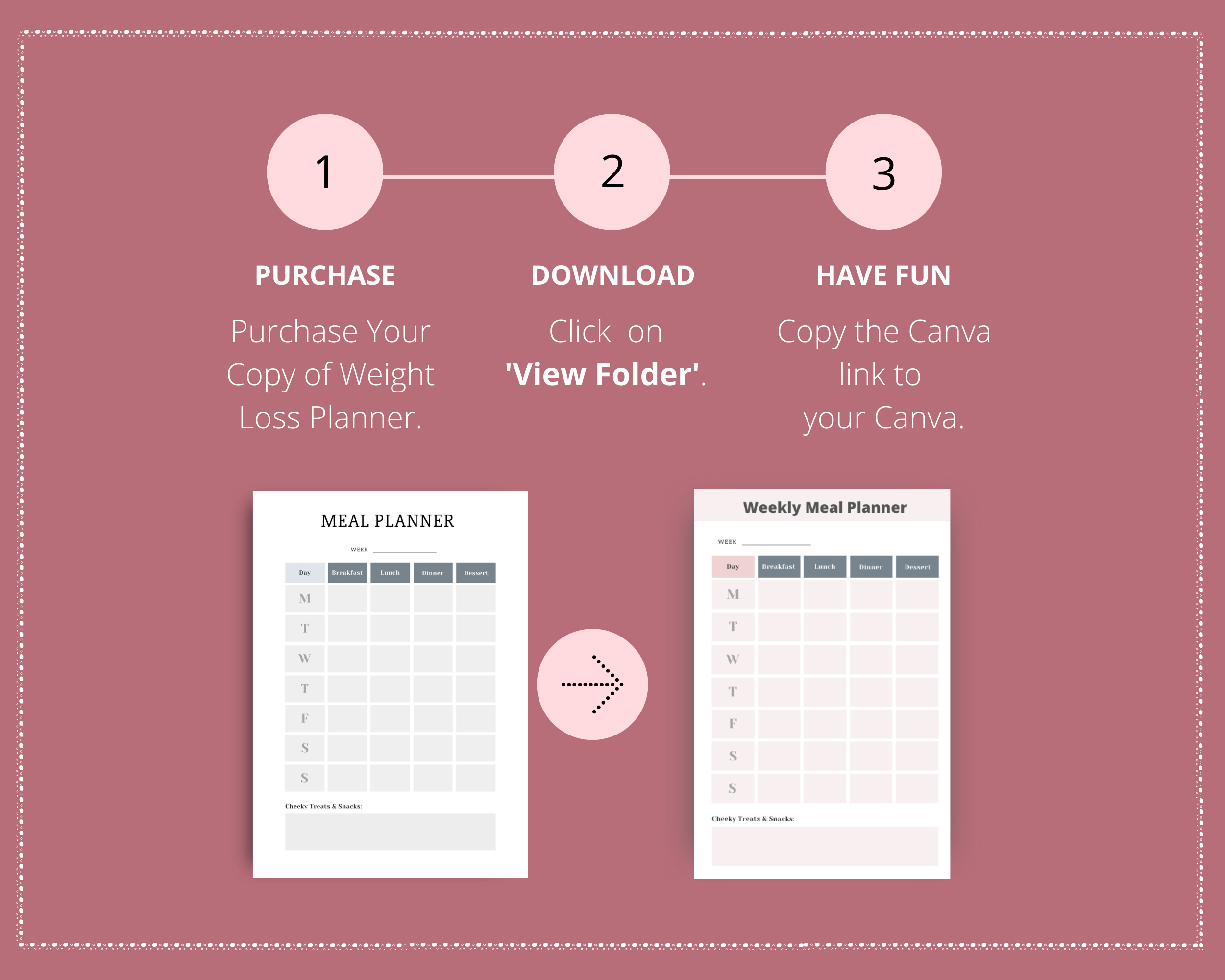 Editable Weight Loss Planner in Canva | Commercial Use