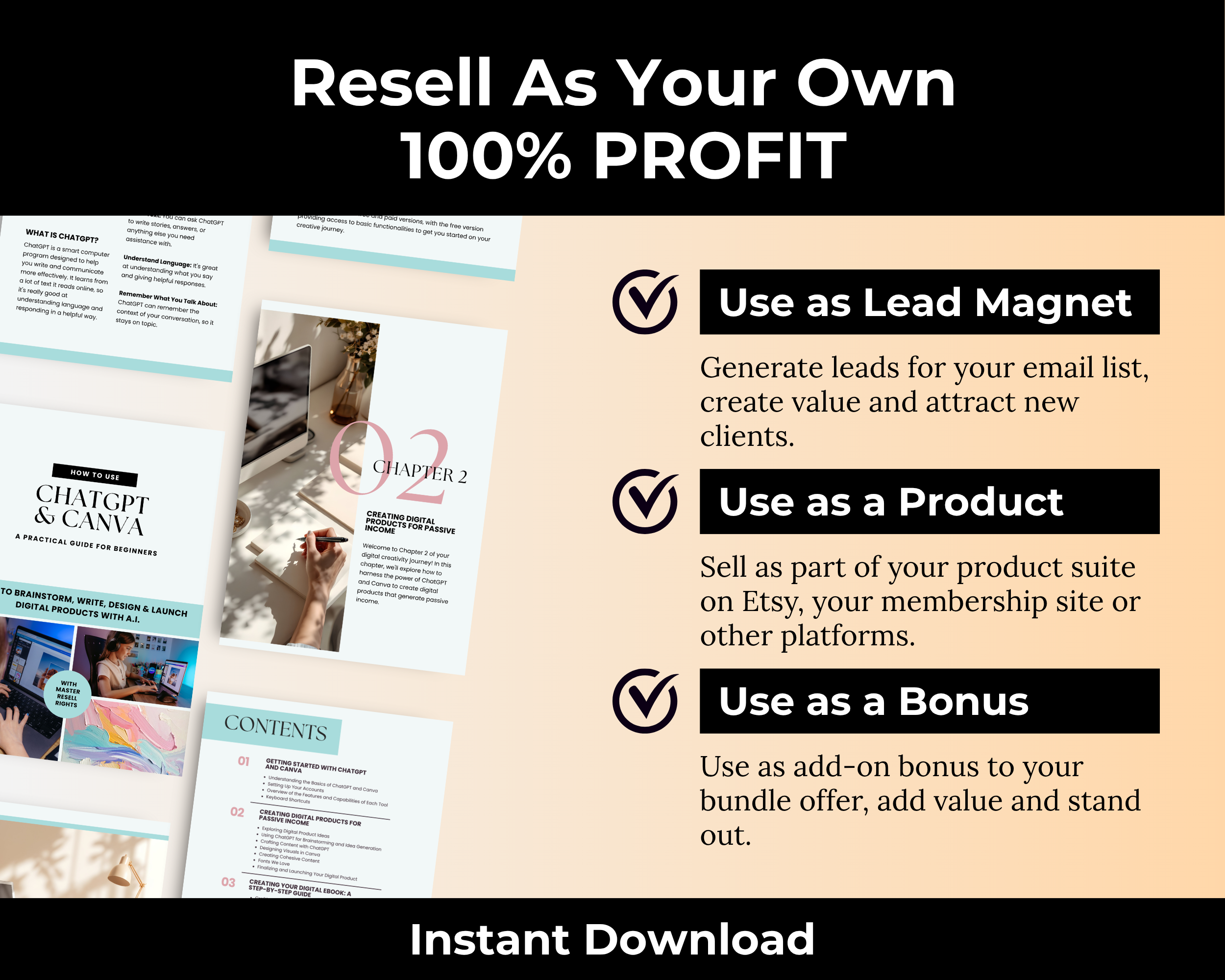 Passive Income With Canva & Chat GPT Ebook in Canva with PLR, MRR Rights